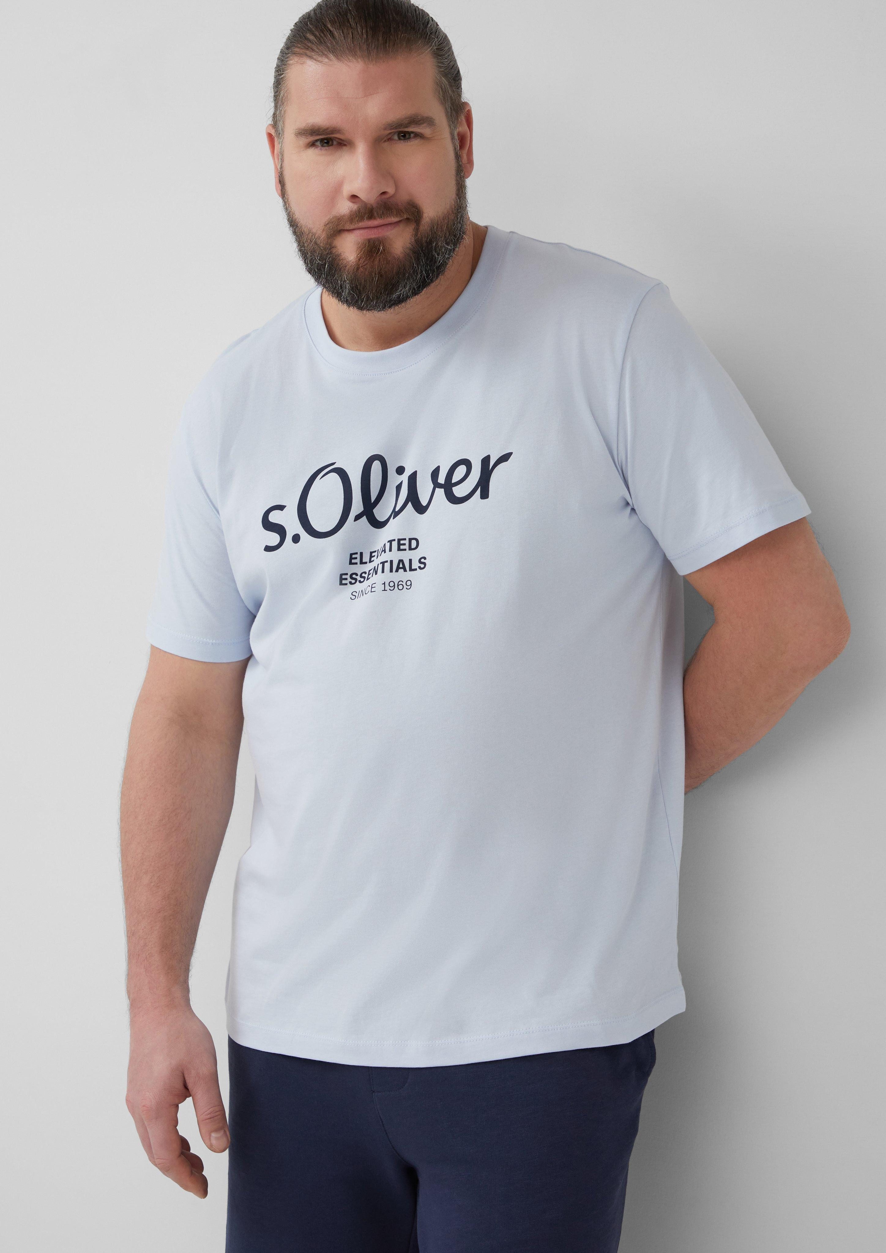 s.Oliver Kurzarmshirt T-Shirt Baumwoll-T-Shirt mit Logo-Print günstig online kaufen