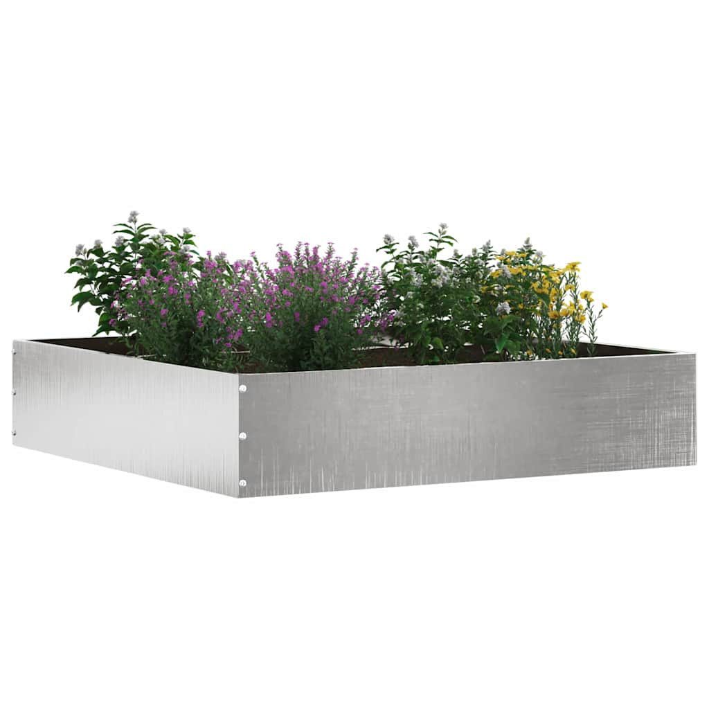 vidaXL Beetumrandung Raseneinfassung 6 Stk. 60 x 60 x 13 cm Edelstahl Silber