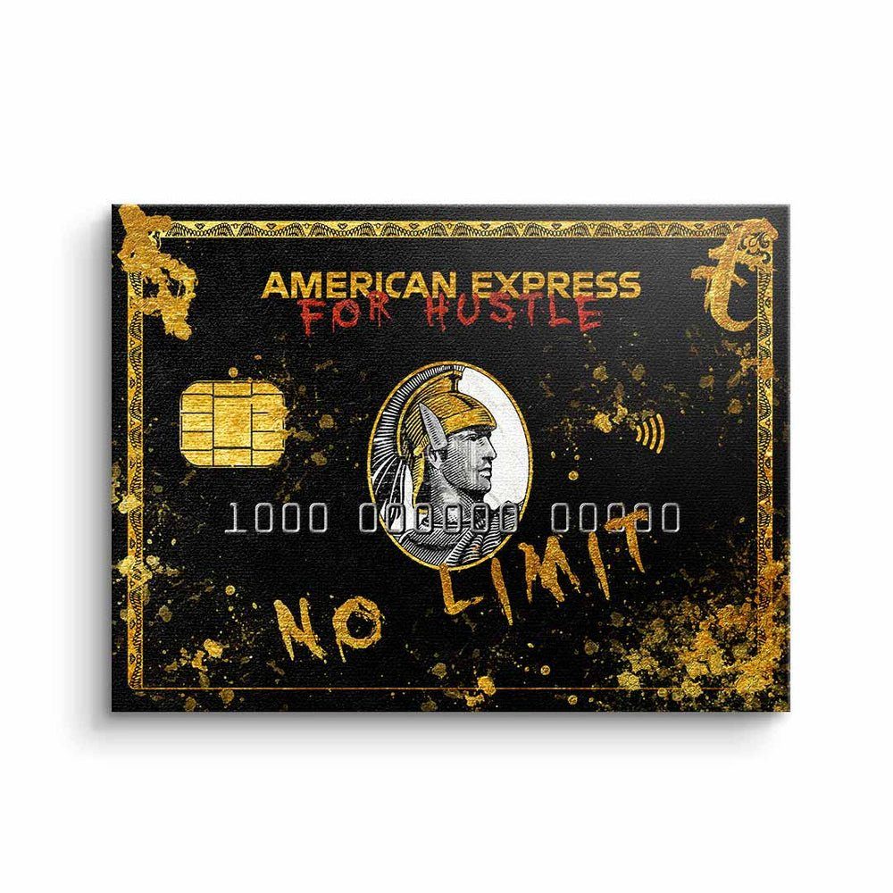 DOTCOMCANVAS® Leinwandbild American Express Hustler, Leinwandbild American Express Hustler schwarz gold mit premium Rahmen ohne Rahmen
