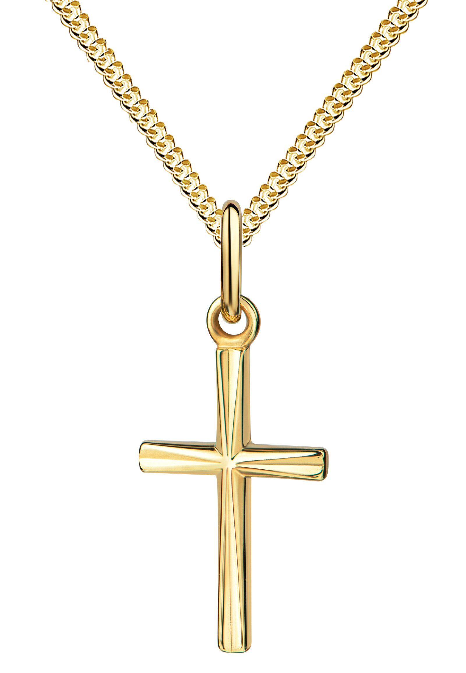 JEVELION Kreuzkette kleiner Kreuzanhänger Anhänger 333 Gold - Made in Germa günstig online kaufen