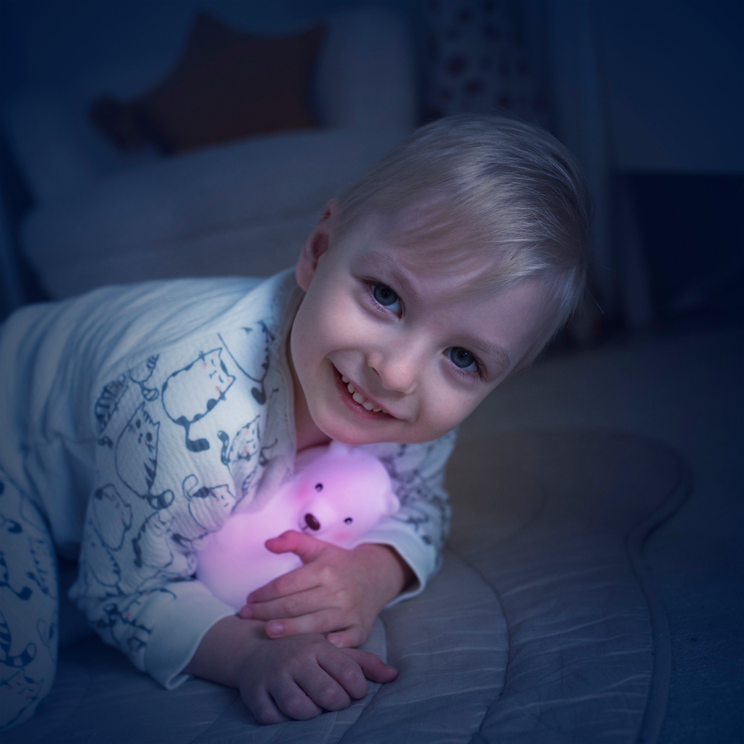 Einschlafhilfe, Betrieb, LED Farbwechsel mit Lumicolor Angelcare Bär sparsamer Pabobo Nachtlicht Untergrund-Erkennung, LED