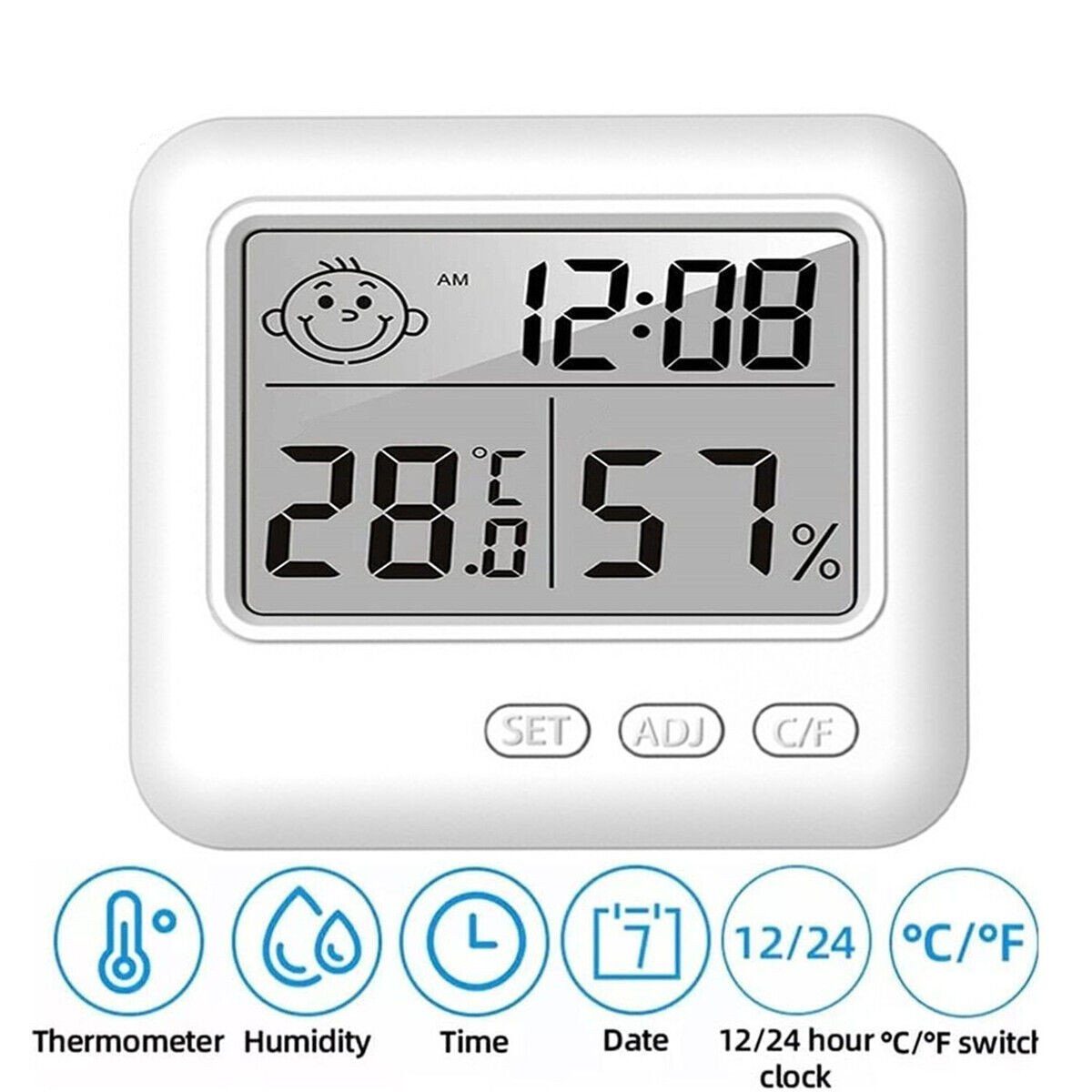 Olotos Raumthermometer Digital Thermometer Thermo-Hygrometer Feuchtigkeit Wetterstation, Temperatur Messgerät für Innenraum Wohnzimmer Babyraum Büro