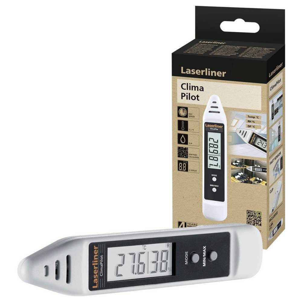 LASERLINER Hygrometer ClimaPilot Luftfeuchtigkeits- und Temperaturdatenlogger 082.034E