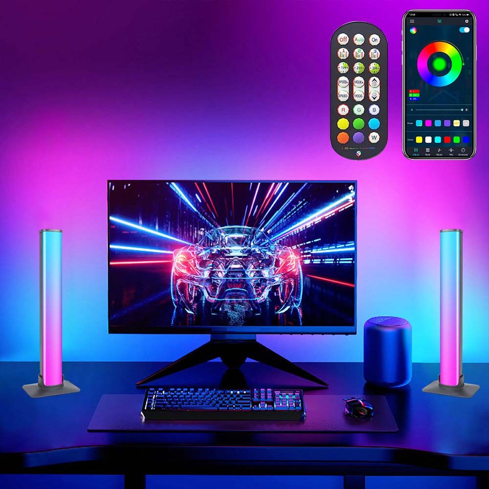 MUPOO LED-Streifen Smart LED Lightbar,RGB Lampe TV Hintergrundbeleuchtung,für Gaming,TV, 16 Millionen Farben,mit Dynamik und Musikmodi Stimmung,für Zimmer deko