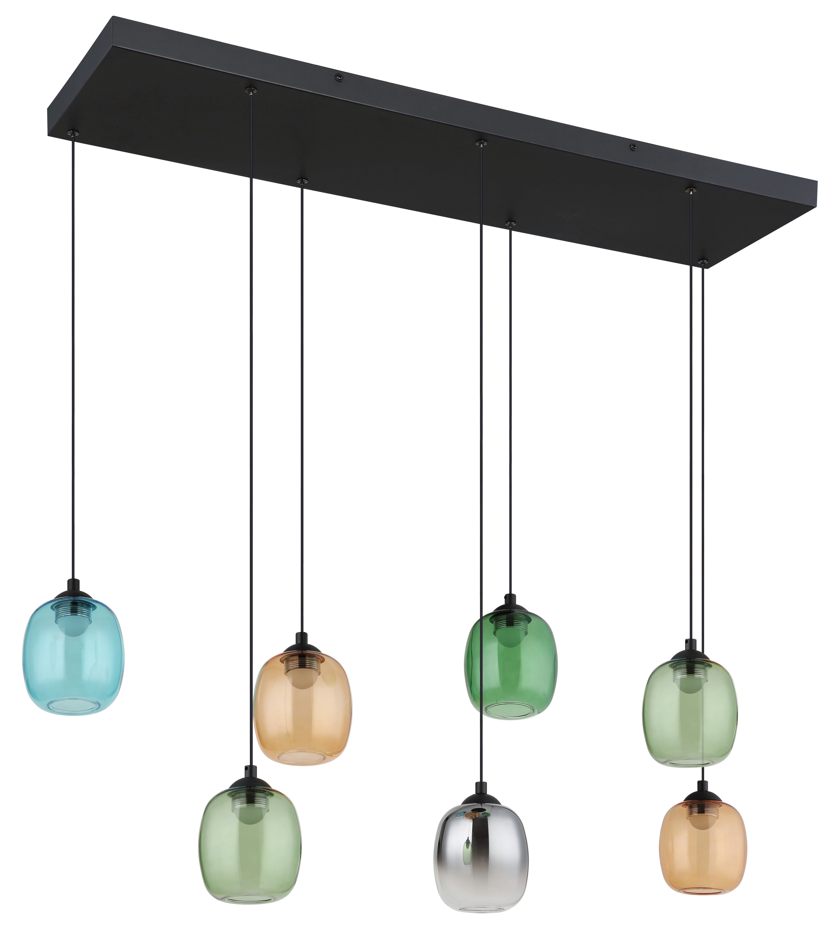 NOWA LED-Hängeleuchte MINARA, Memoryfunktion, LED fest integriert, Warmweiß, Gläser, Hängelampe, Wohnzimmer, Esstisch