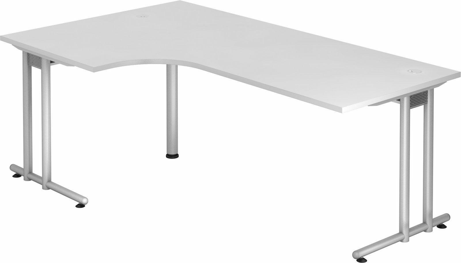 bümö Schreibtisch Schreibtisch Serie-N, Eckform: 200 x 120 cm - Dekor: Weiß
