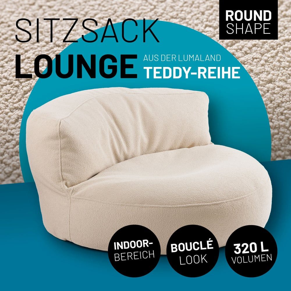 Lumaland Loungeset Sitzsack Lounge Teddy 320L, Indoor-Bezug - weich waschba günstig online kaufen