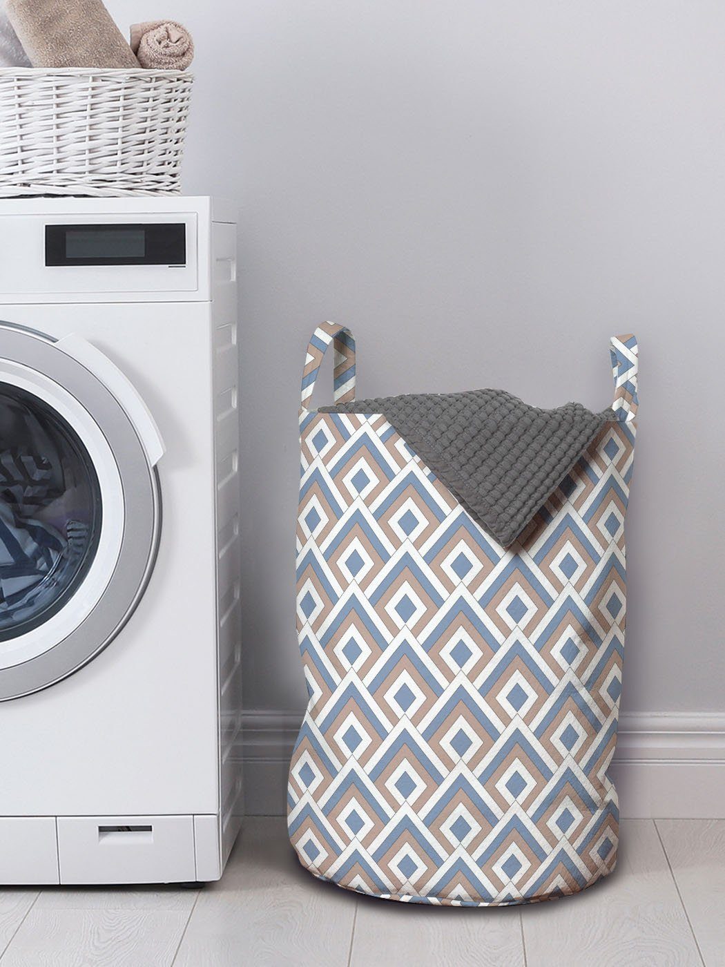 Griffen Wäschesäckchen Nested für Wäschekorb Squares Moderne Waschsalons, Kordelzugverschluss mit Geometrisch Abakuhaus