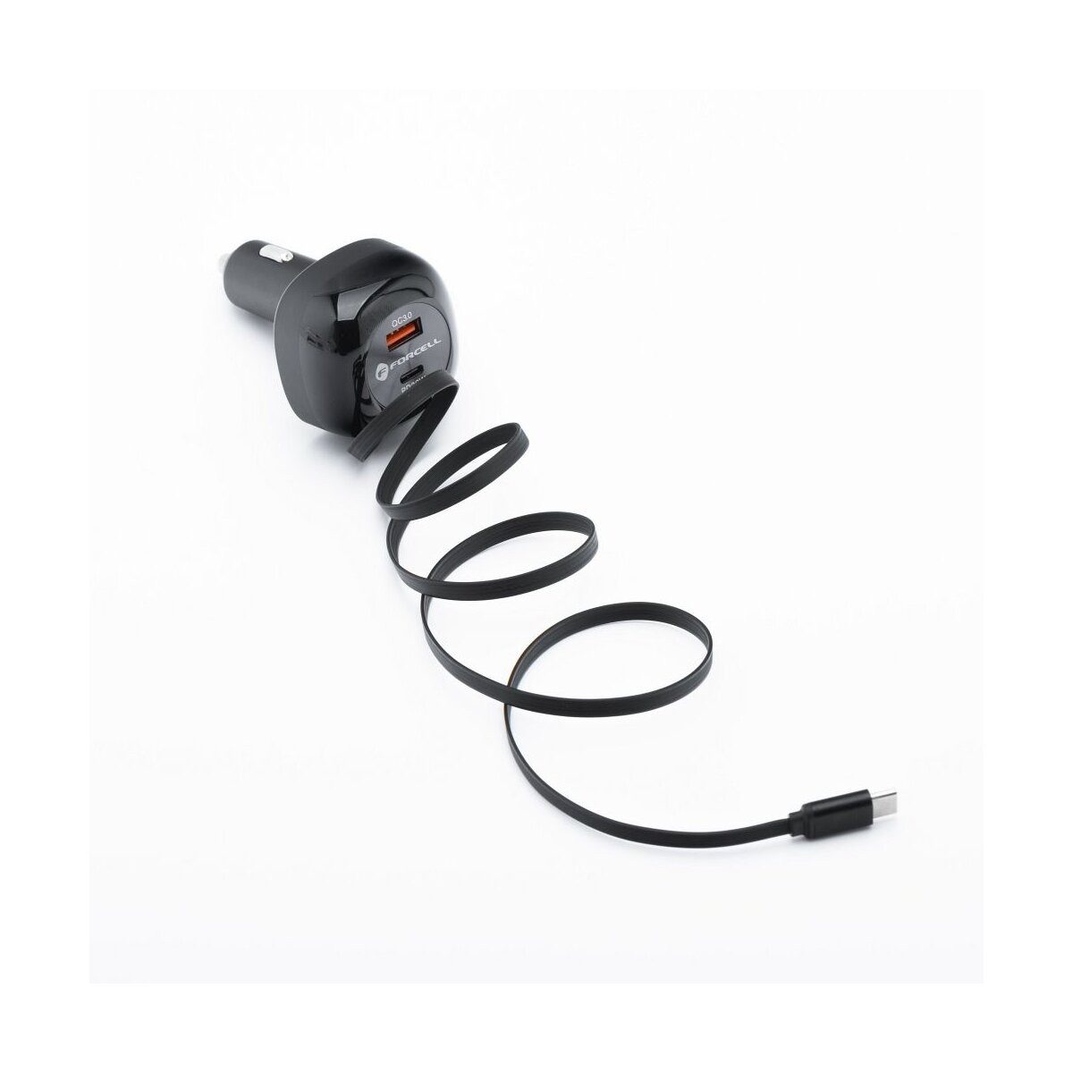 Forcell FORCELL Auto Ladegerät 75W PD QC USB-C/A Kabel Smartphone-Ladegerät (Autoladegerät mit 75W & Schnellladefunktion (PD/QC/SFC2.0)