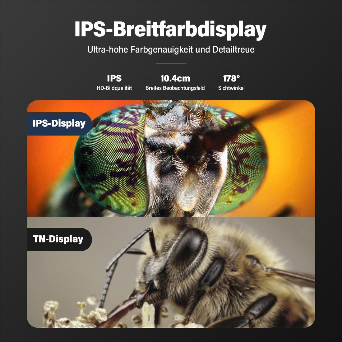 ANYSUN LCD Handmikroskope 50–1000x Mikroskop, Digitalmikroskop, LED, USB Digitalmikroskop (50x-1000x, 4,3-Zoll 1080P USB Mikroskop mit 8 einstellbaren LED Licht)