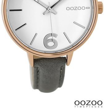 OOZOO Quarzuhr Oozoo Damen Armbanduhr Timepieces 38mm, (Analoguhr), Damenuhr rund, mittel (ca. 38mm) Lederarmband, Fashion-Style