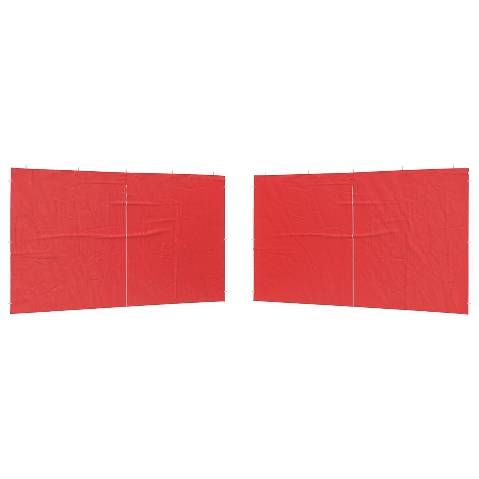 vidaXL Partyzelt Party Zelt Seitenteil 2 pcs Rot 400 x 195 cm PE und Stahl