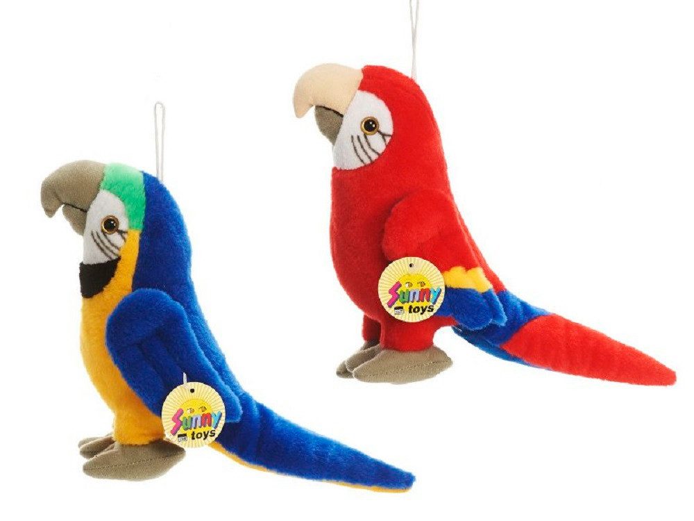 Euro Souvenirs Kuscheltier Papagei ca. 20 x12x11 cm Plüsch Stofftier Vogel -Parrot (2-St), Dekoration, Ideal als Geschenk für Vogel-Fan