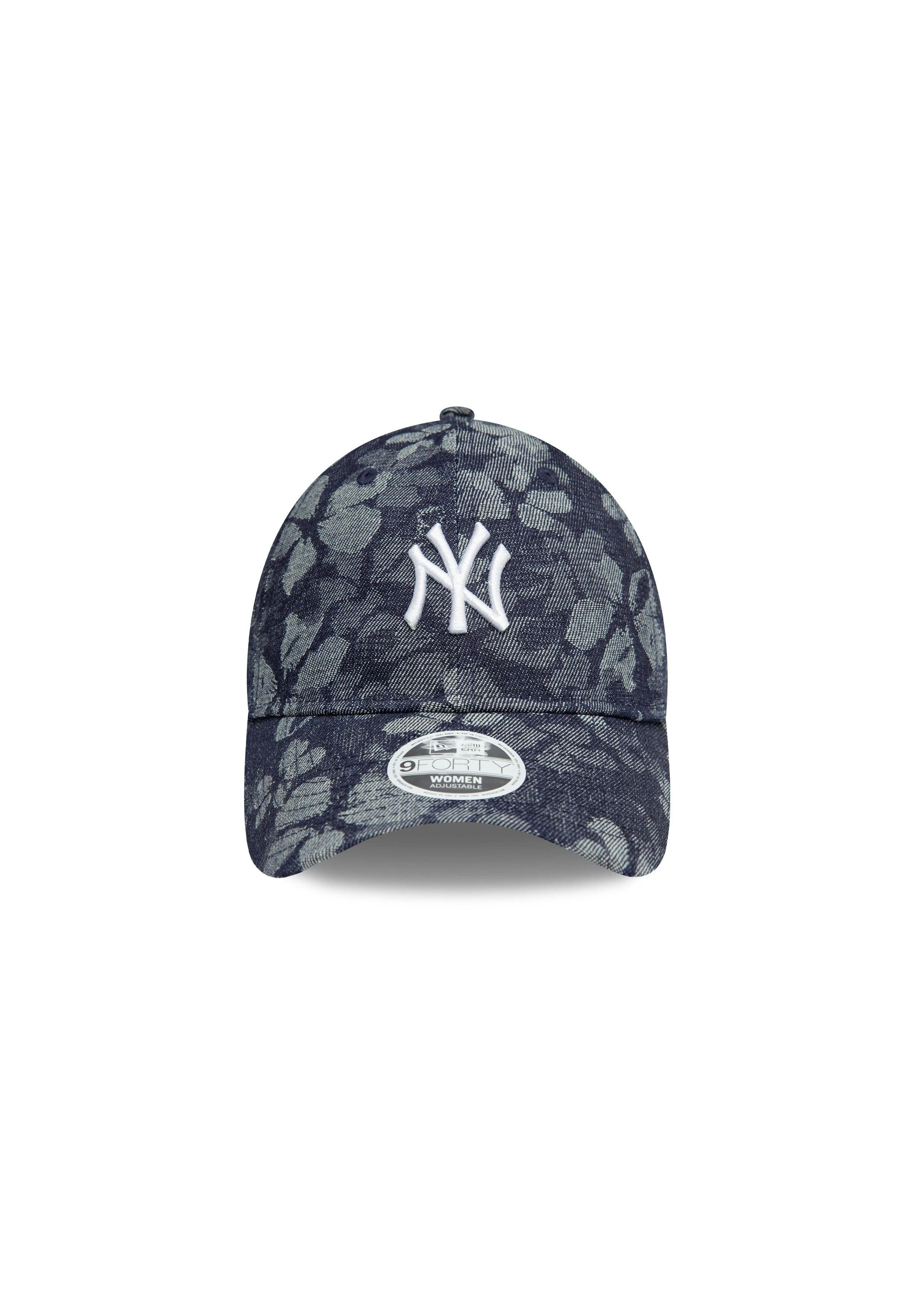 New Era Baseball Cap New York Yankees MLB Womens Floral Denim Blau Verstellbare 9Twenty Dam (1-St)