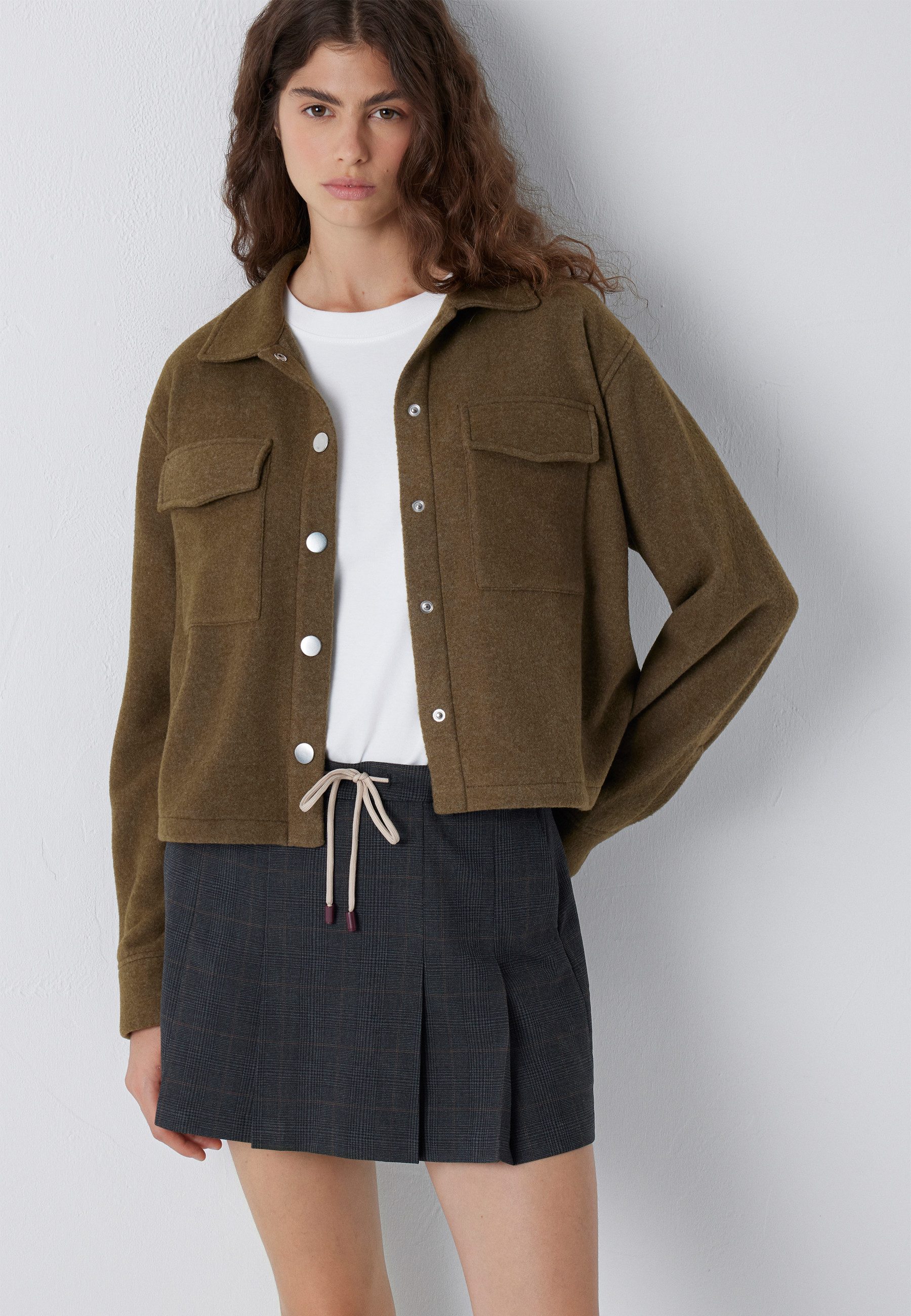 Mavi Polokragenpullover BUTTON SWEATSHIRT Overshirt Fleece