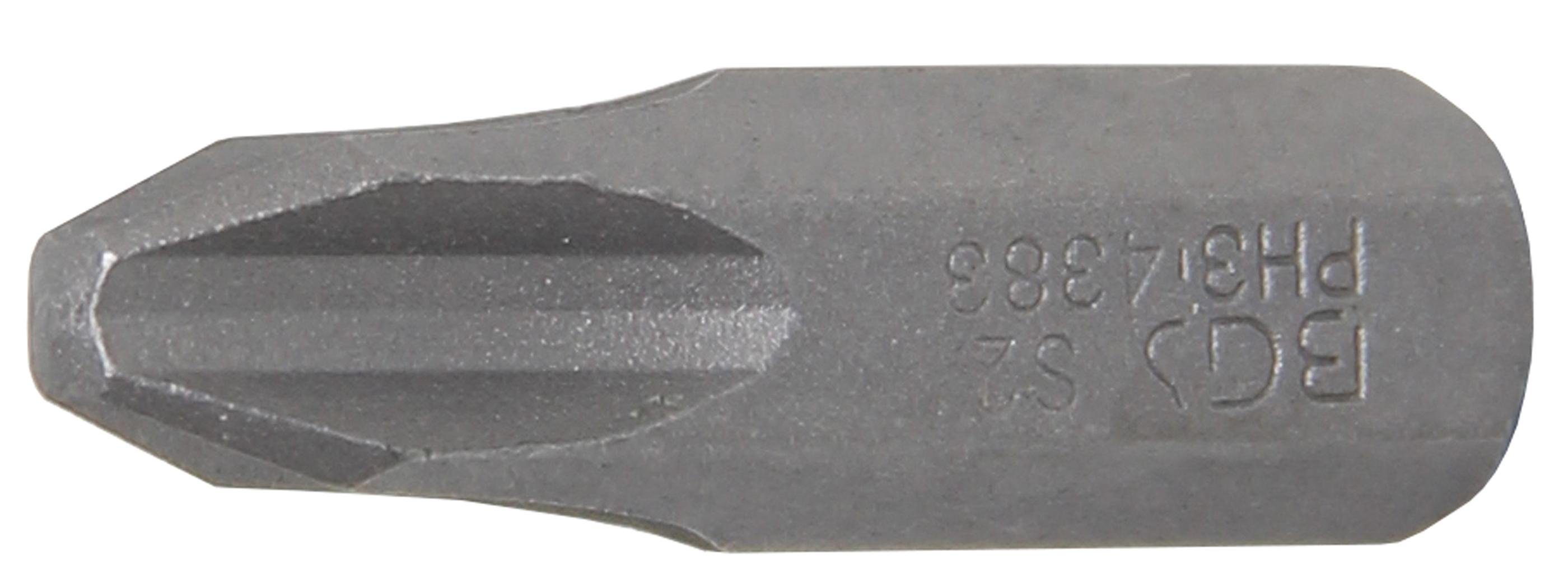 BGS technic Bit-Schraubendreher Bit, Antrieb Außensechskant 8 mm (5/16), Kreuzschlitz PH3 | Schraubendreher