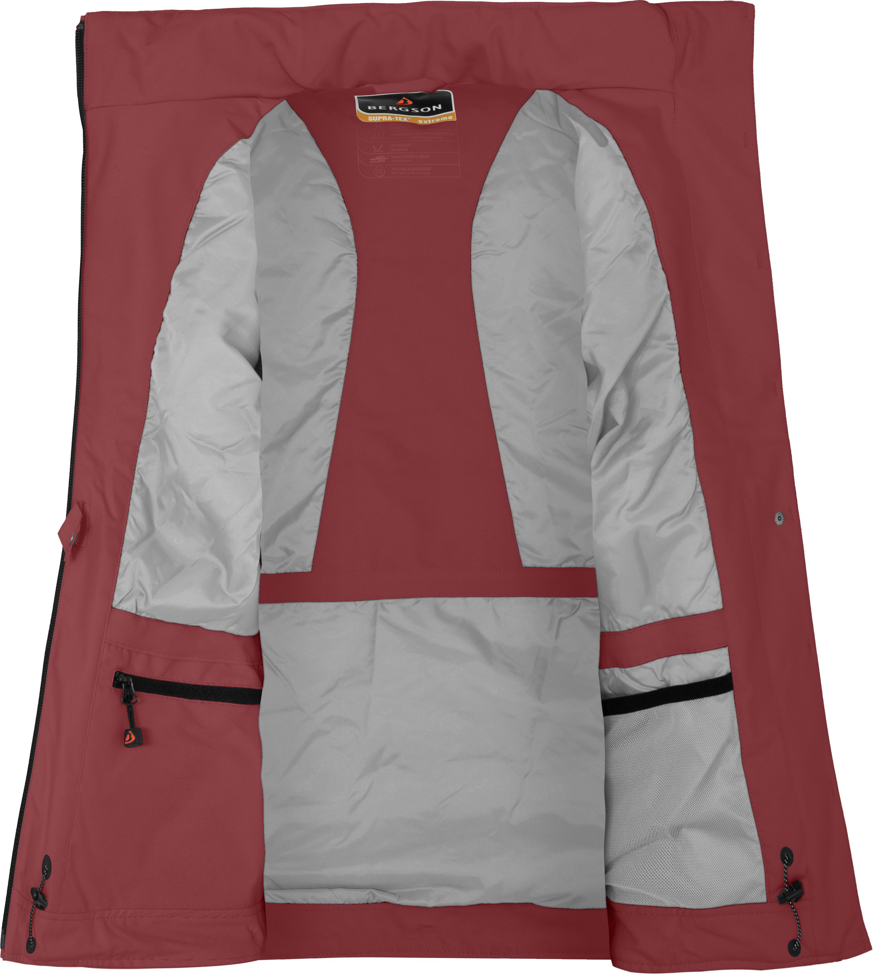 Bergson Regenjacke LEKNES THERMO Weste Damen Regenweste, recycelt, leicht wattiert, 20000 mm Wassersäule, No