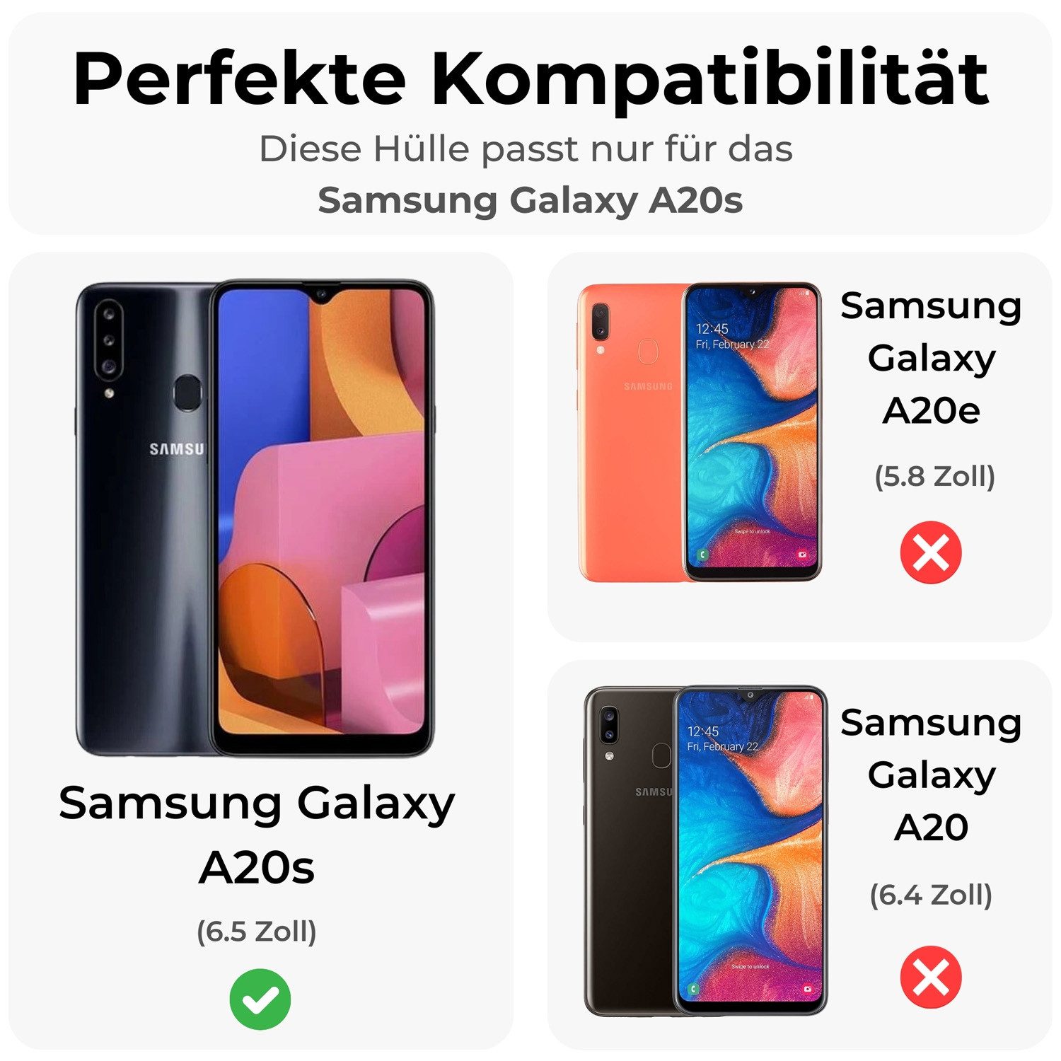 betterfon Handyhülle Carbon Hülle für Samsung Galaxy A20s Backcover TPU Silikon Schwarz, Carbon-Look – stoßfestes Case mit Air-Cushion & Metall-Optik