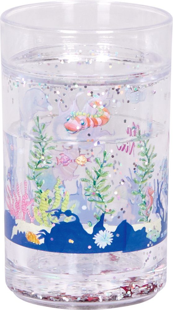 COPPENRATH DIE SPIEGELBURG Kinderbecher Glitzerbecher mit Schwimmelementen, Nella Nixe, transparent, 1-tlg., Kunststoff, doppelwandig