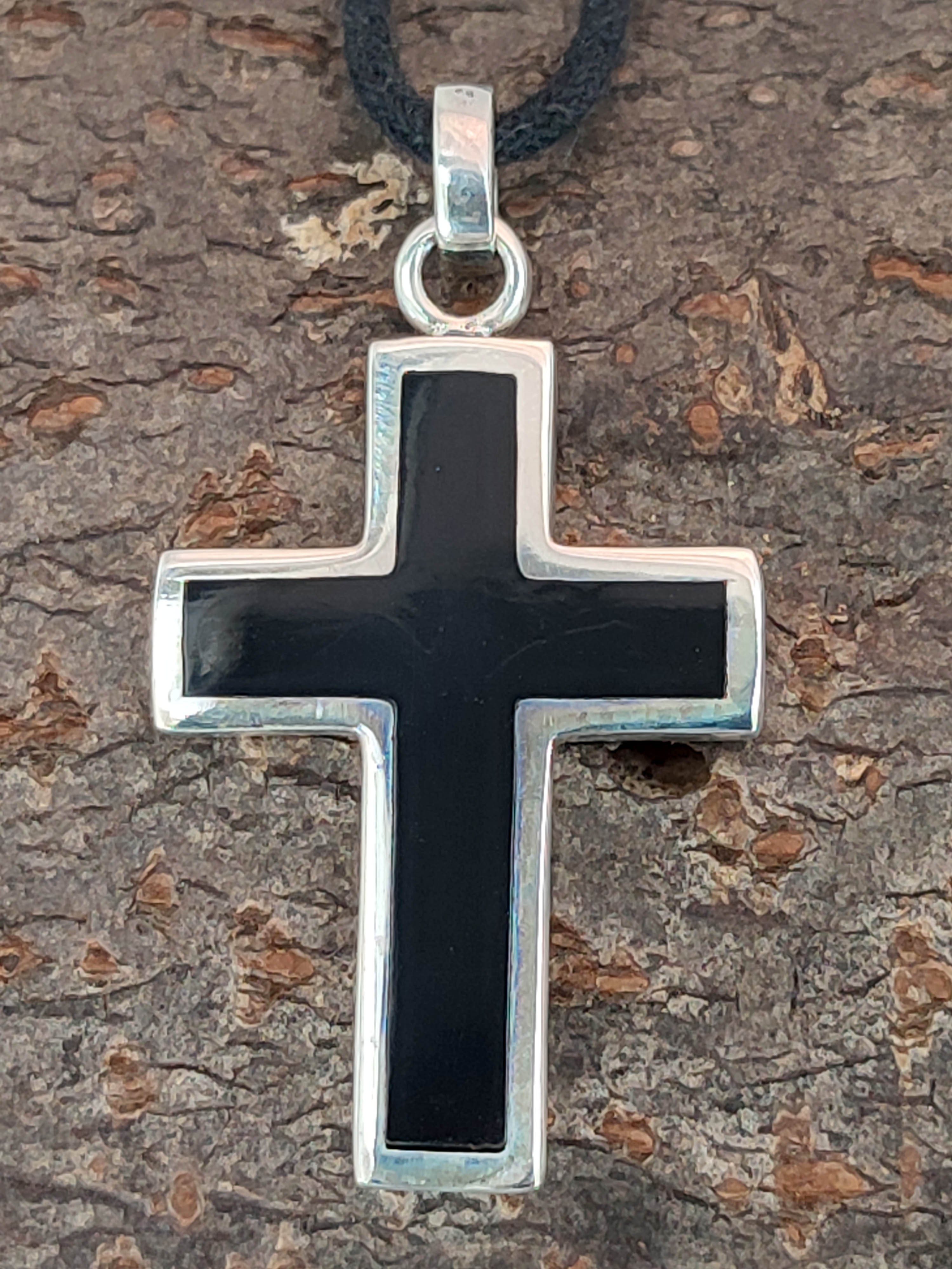 Kiss of Leather Kettenanhänger Kreuz Schwarz günstig online kaufen