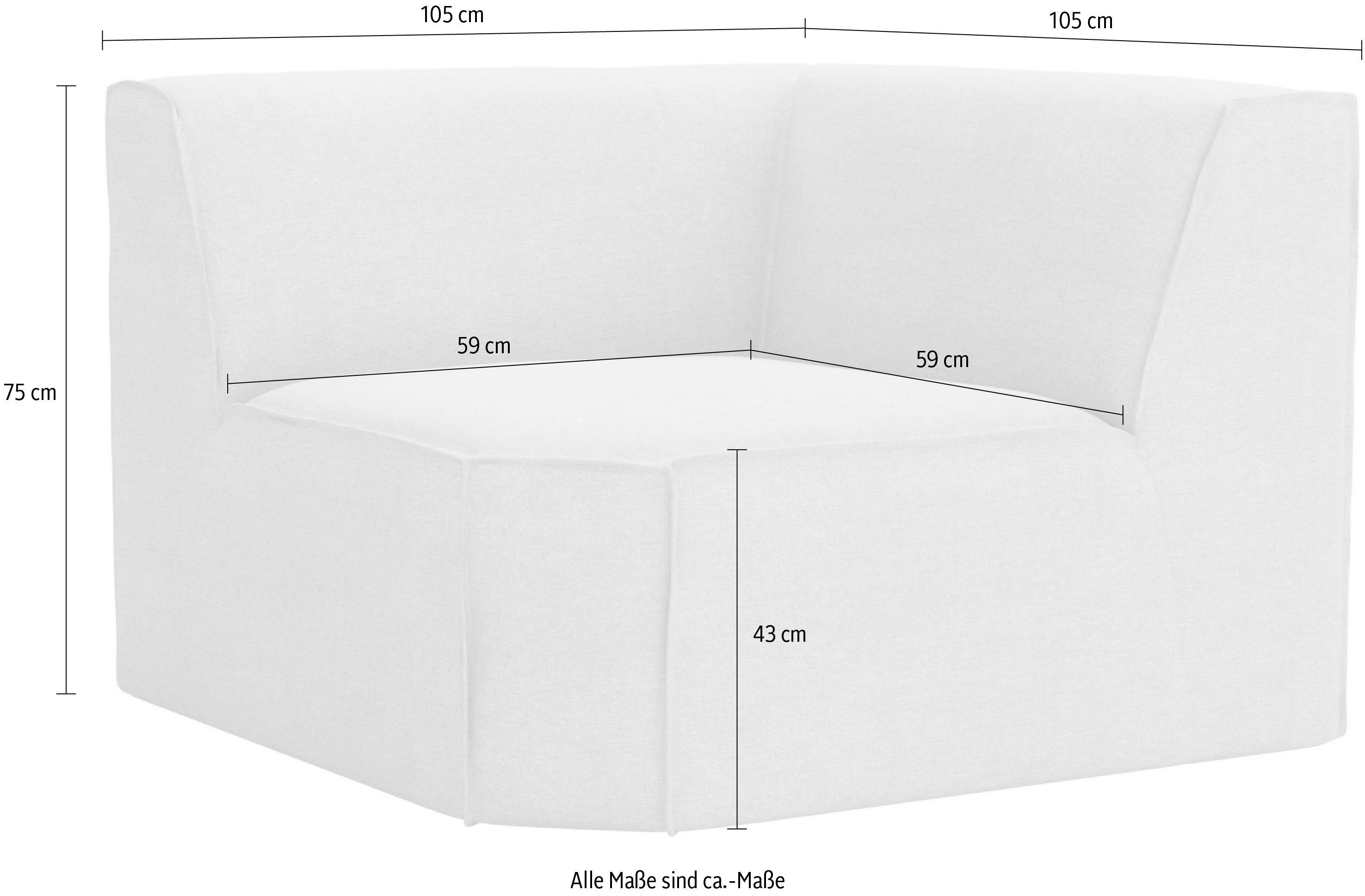 Modulen Taschenfederkern, RAUM.ID natural Sofa-Eckelement modular, an Auswahl Norvid, mit große