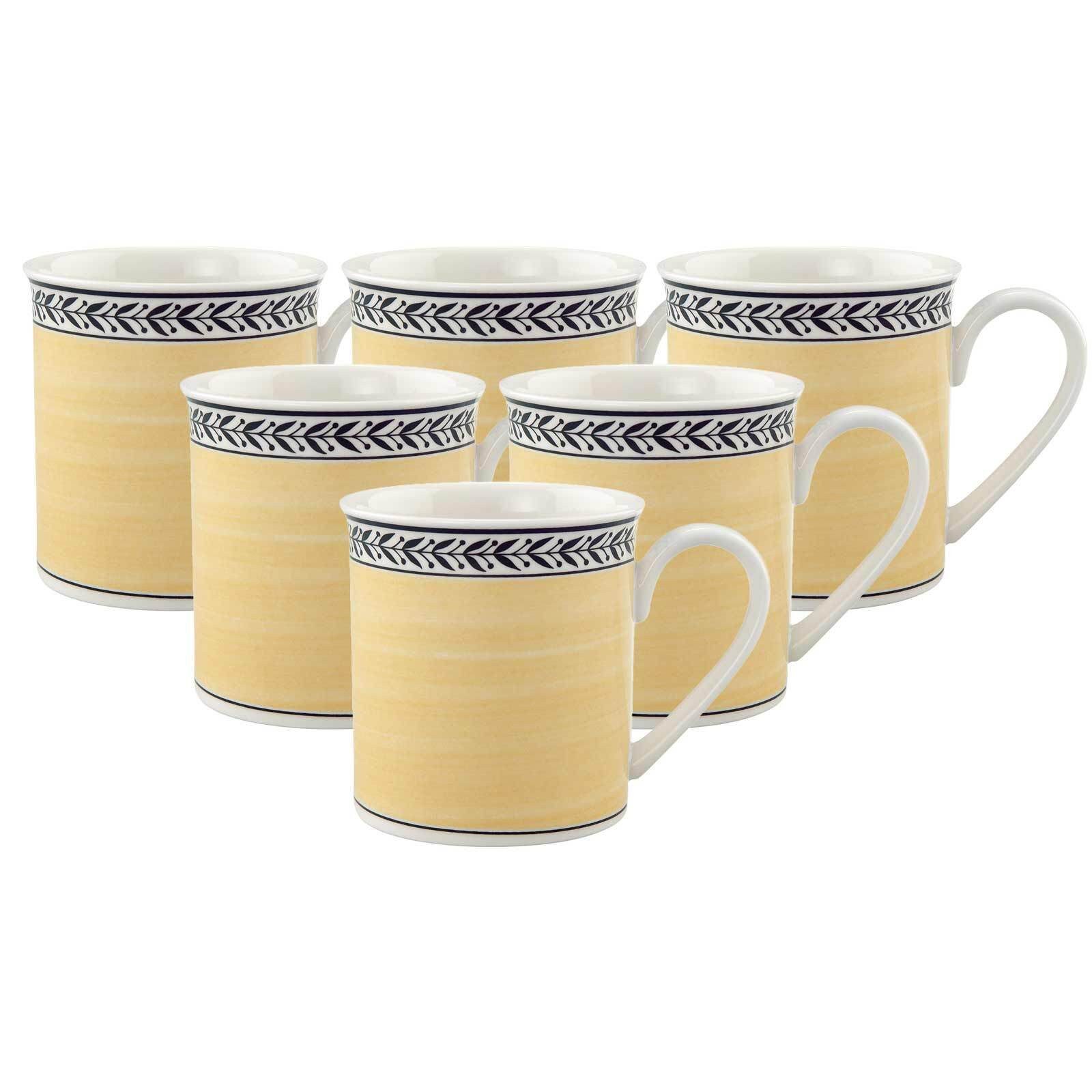Villeroy & Boch Becher Audun Fleur Kaffeebecher 300 ml 6er Set, 6-tlg., Porzellan