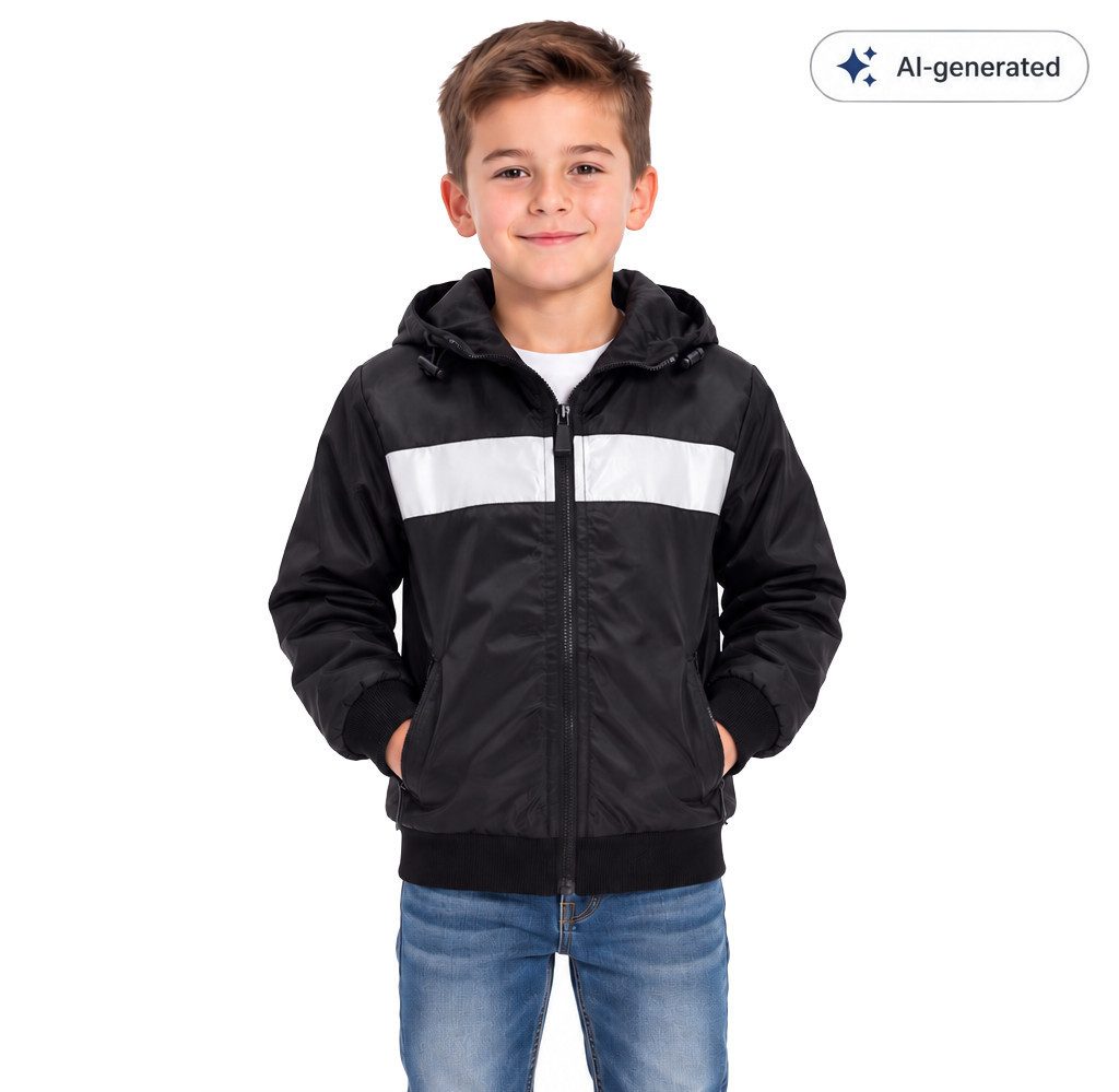 Fashion Boy Allwetterjacke Übergangsjacke mit Kapuze Kinder Jacke JH4037e