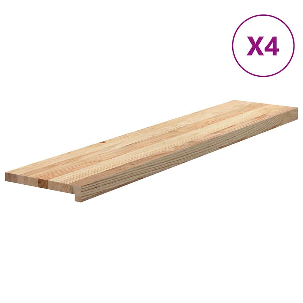 vidaXL Stufenmatte Treppenstufen 4 Stk Unbehandelt 120x25x2 cm Massivholz Eiche