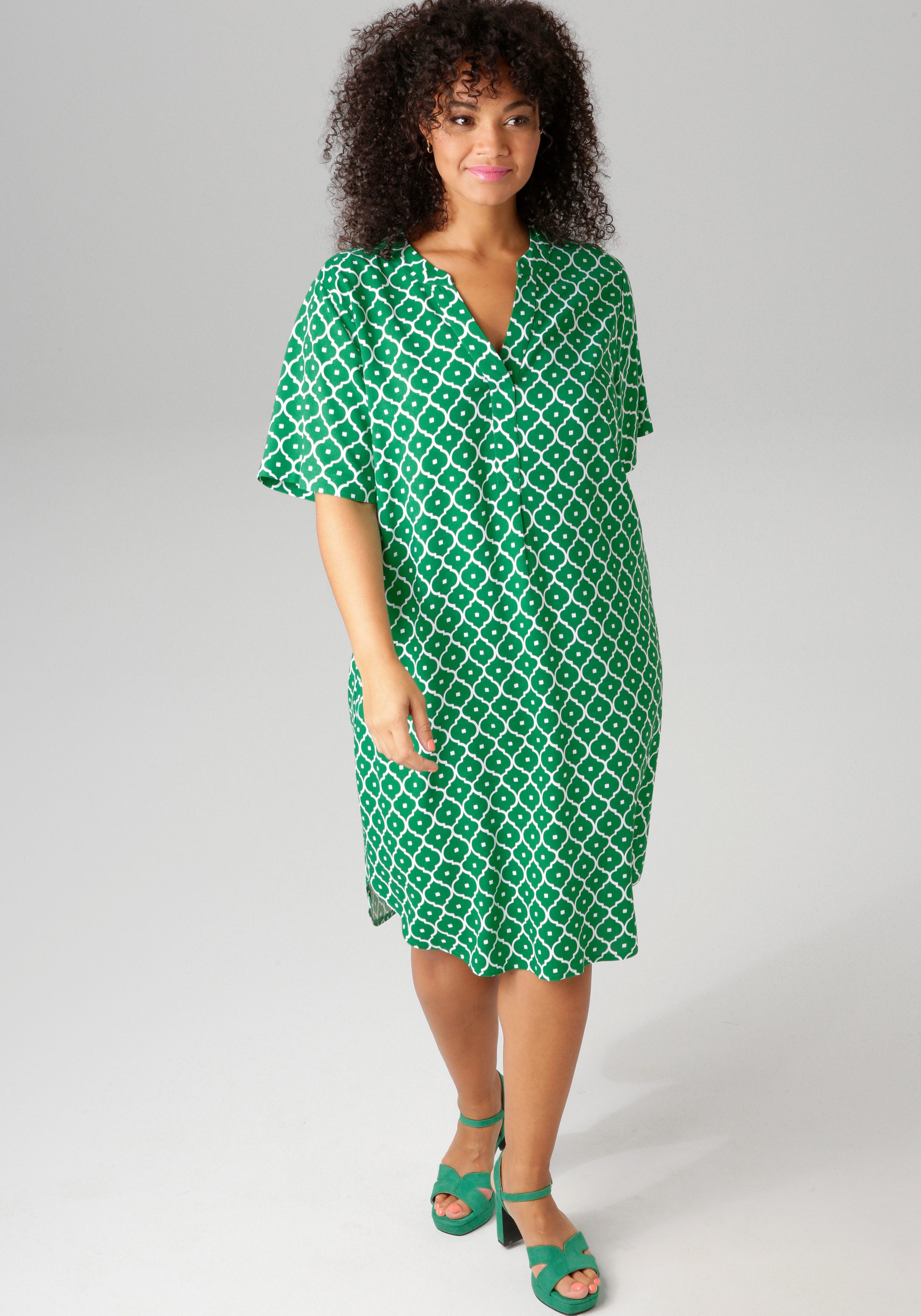 Aniston PLUS Blusenkleid, in trendigen Druck günstig online kaufen