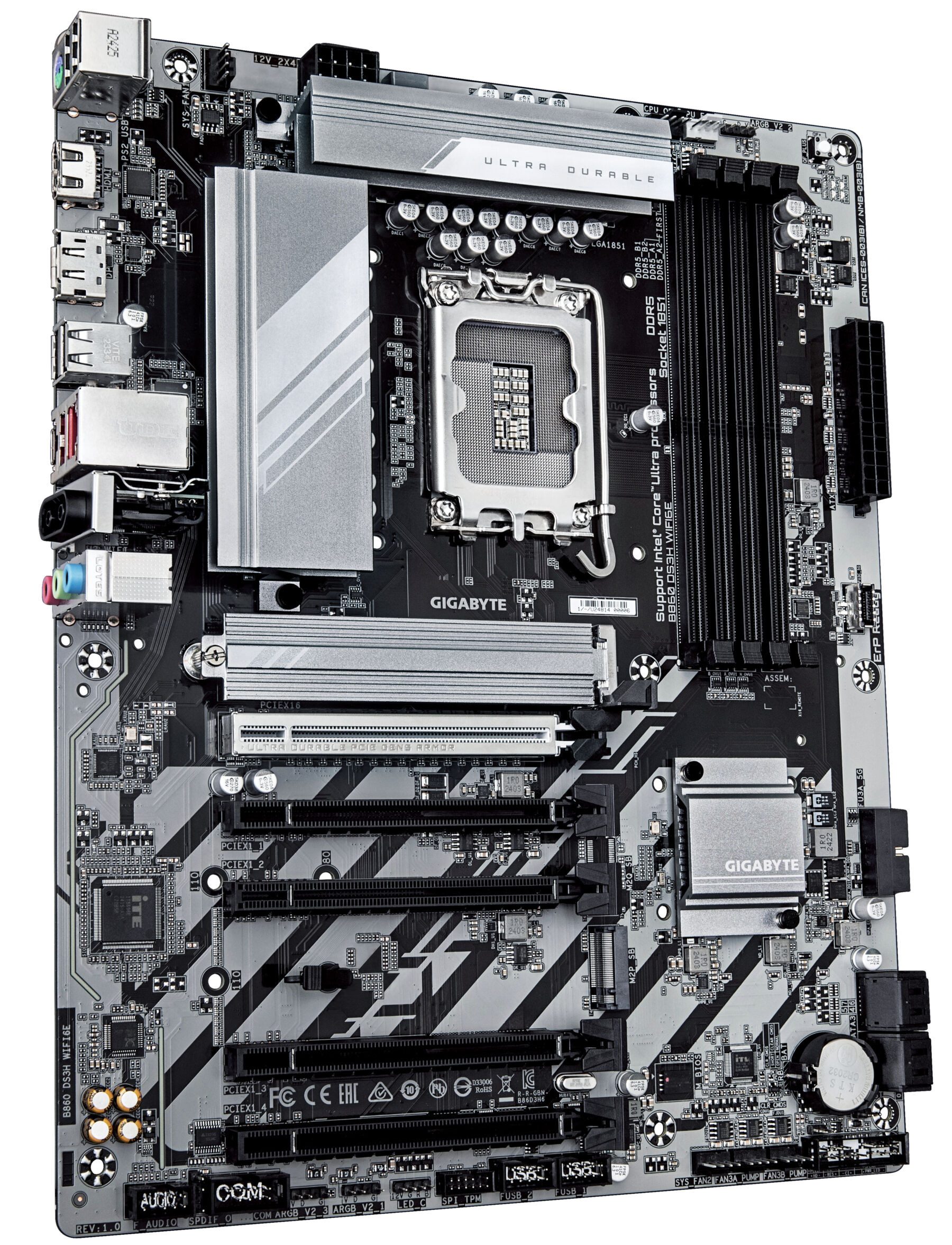 Gigabyte B860 DS3H WIFI6E Mainboard - Intel Core Ultra CPUs, 8+1+2+2 Phasen VRM Mainboard