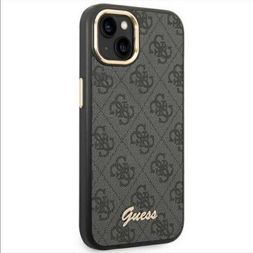 Guess Smartphone-Hülle Guess 4G Vintage Gold Logo Hülle Case für Apple iPhone 14 Plus Schwarz