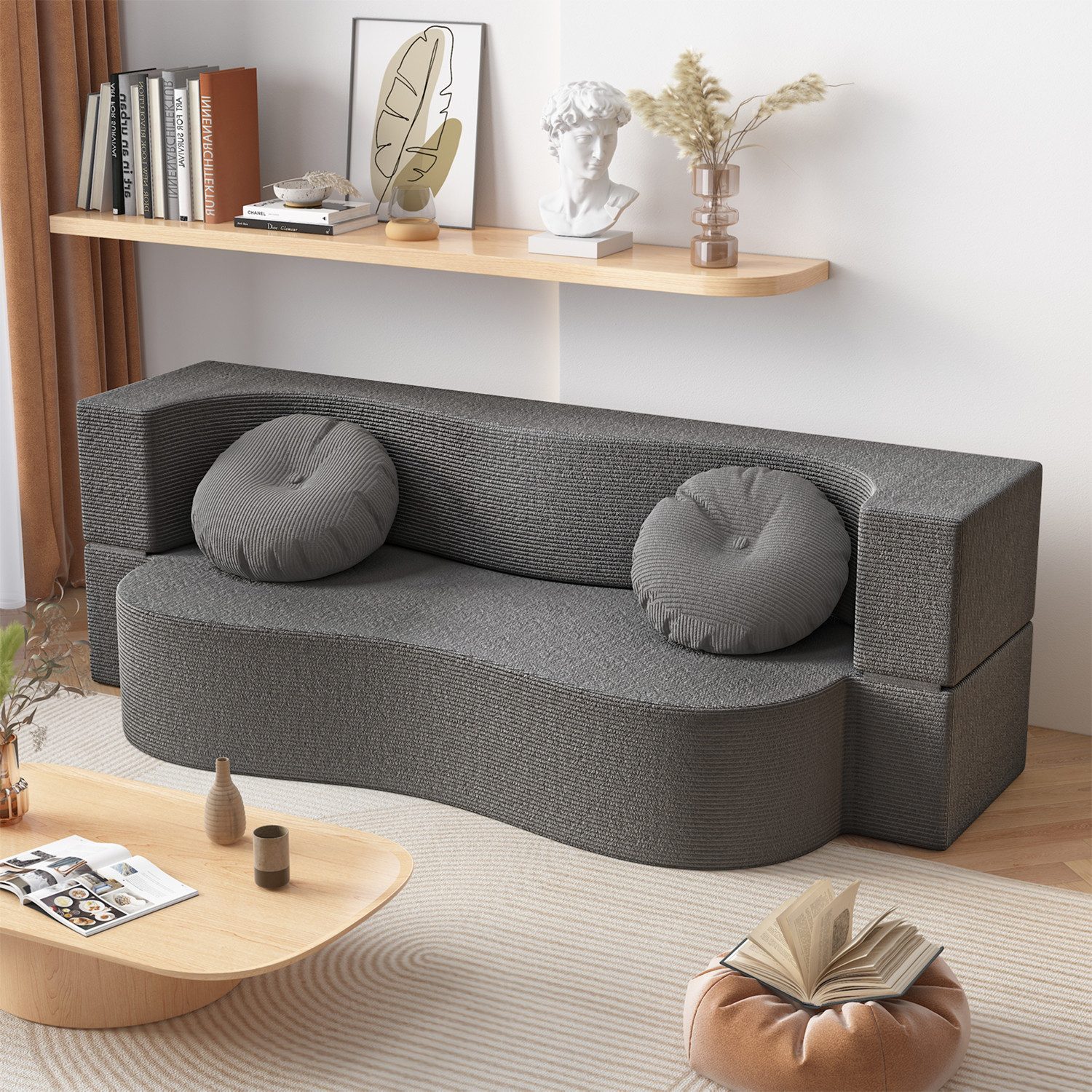 CASSILANDO Loungesofa Klappbares Schlafsofa, Doppelsofa, Fauler Sofa, sofas wohnzimmer, Keine Installation erforderlich, abnehmbare Sofabestellung