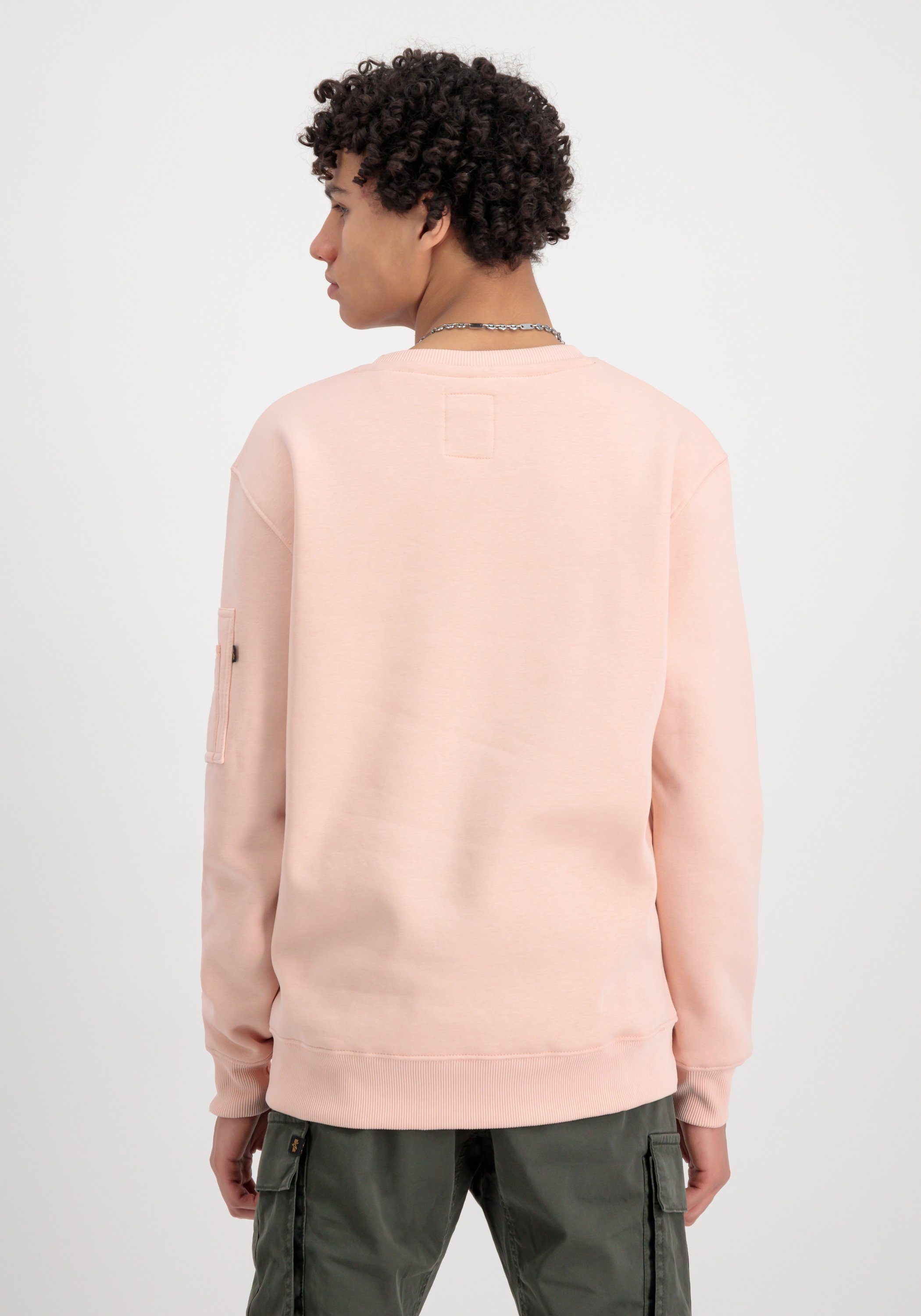 Alpha Industries Men Industries Sweater Label pale Alpha - Sweatshirts Sweater Alpha peach