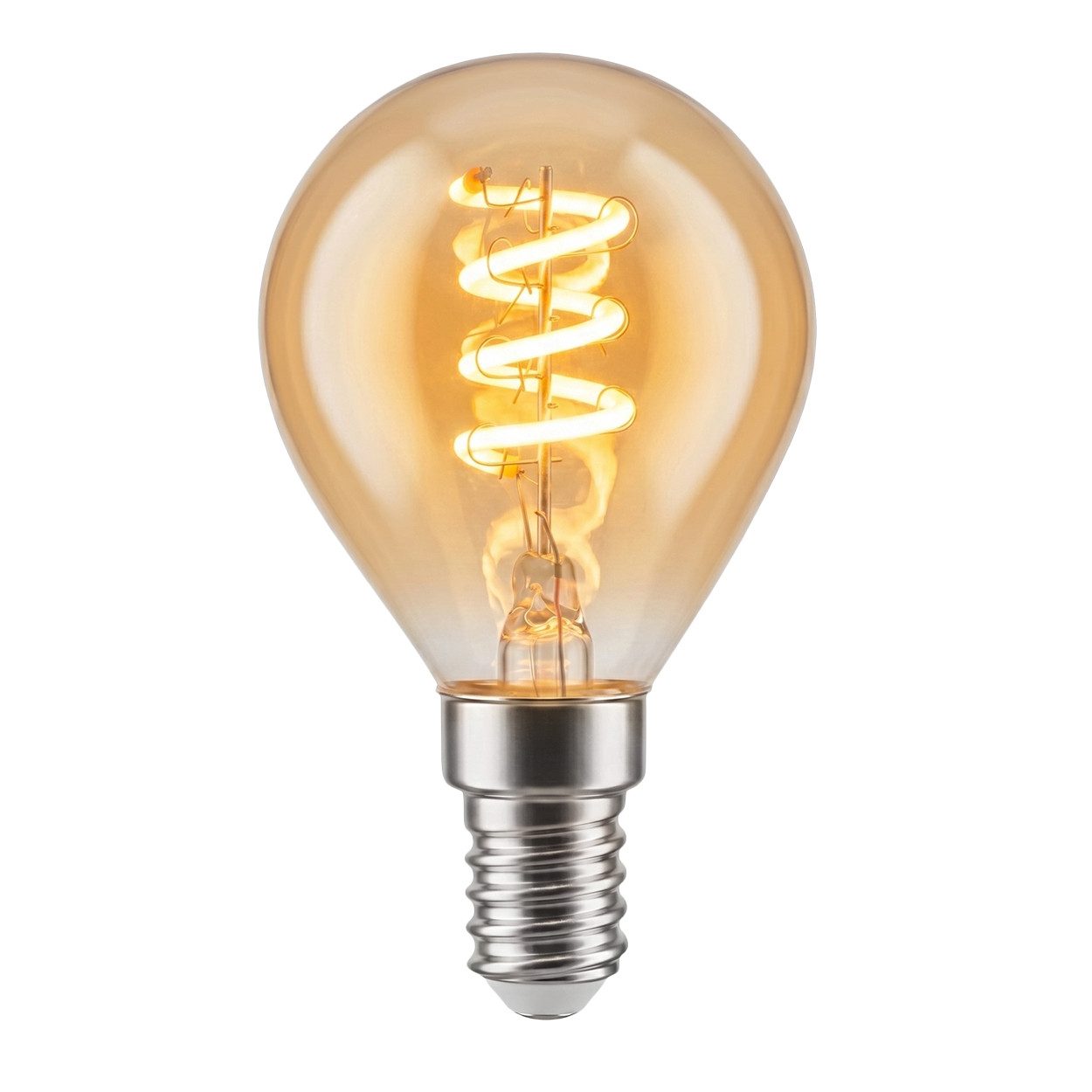 hofstein LED-Leuchtmittel 4er Set Glühbirne Extra Warmweiß dimmbar 4 Watt, E14, 2200 Kelvin, 220 Lumen, Kerze, Filament Spirale, Amber – Bild 3 von 5