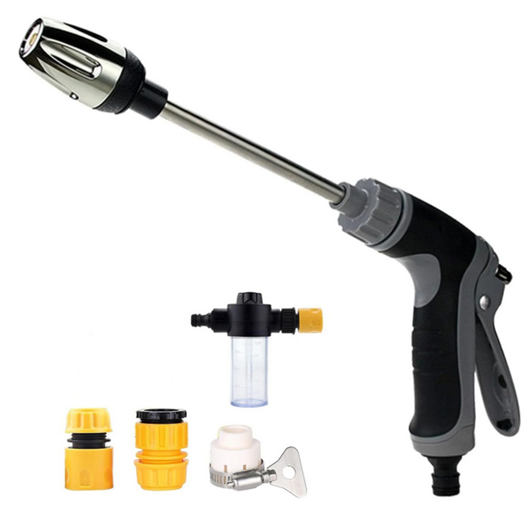 ibettertec Sprühmanschette Hochdruck-Spritzpistole für Garten, Autowäsche & Haustiere, (Multifunktions Gartenspritze für Reinigung und Bewässerung, 1-tlg., Multifunktions Spritzpistole für Garten, Auto und Terrasse), Hochdruck Spritzpistole mit Schaumbehälter - Für Gartenbewässerung