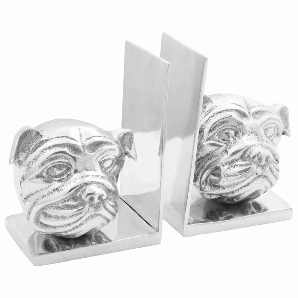 vidaXL Buchstütze Buchstützen 2 stk. Silber 8 x 12 x 16,5 cm Aluminium (2 St)