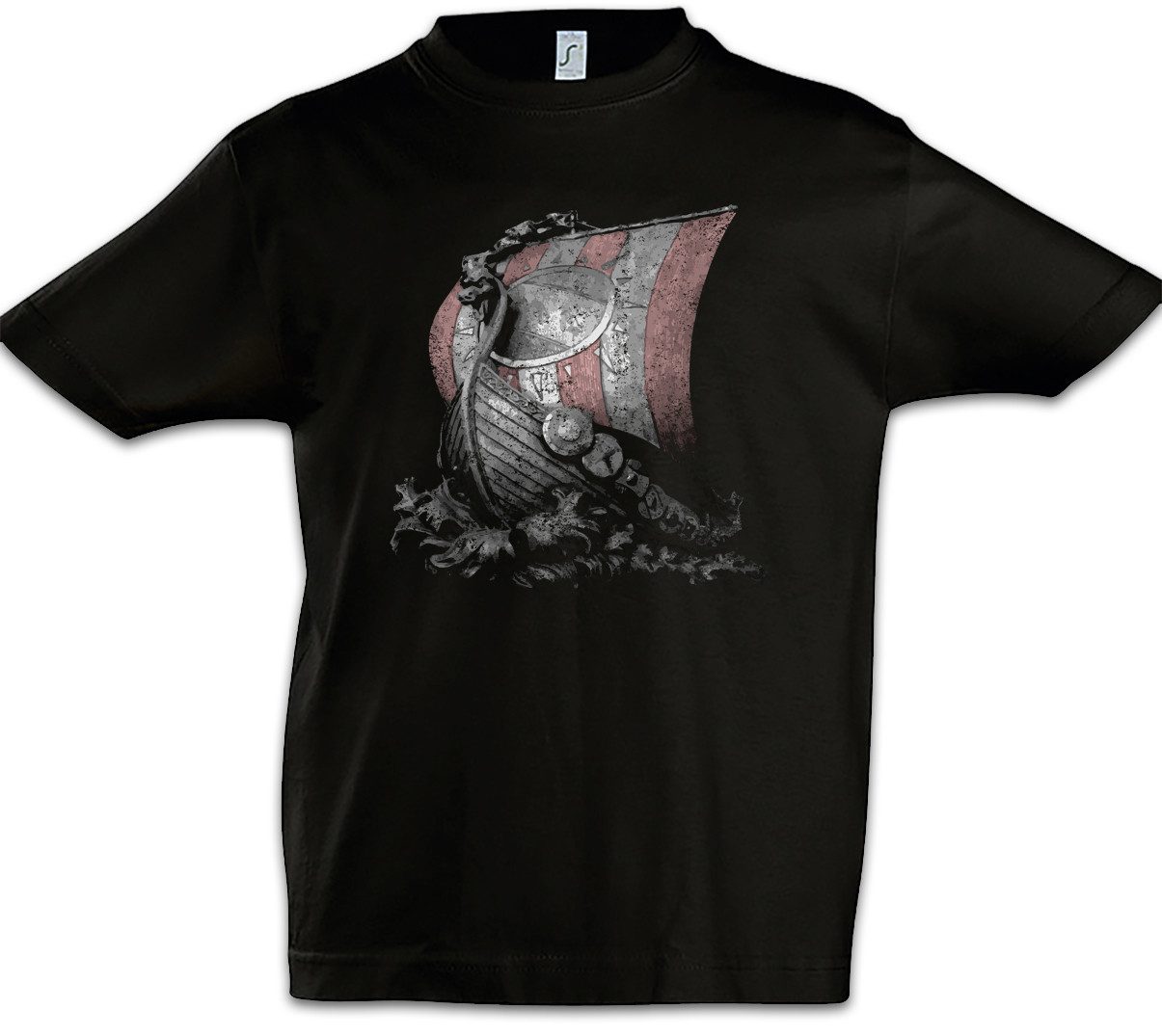 Urban Backwoods Print-Shirt Viking Ship I Kinder T-Shirt Vikings Schiff Wikinger Langboot Asgard (1-tlg) Drachenboot Midgard Loki Norsemen