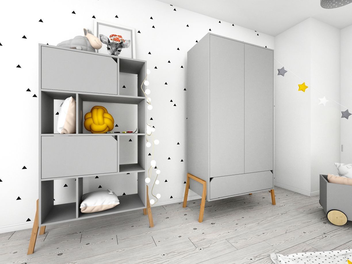 Raumhirsch Furniture Kinderkleiderschrank Lotta, 2-türig – ideal für das Kinderzimmer
