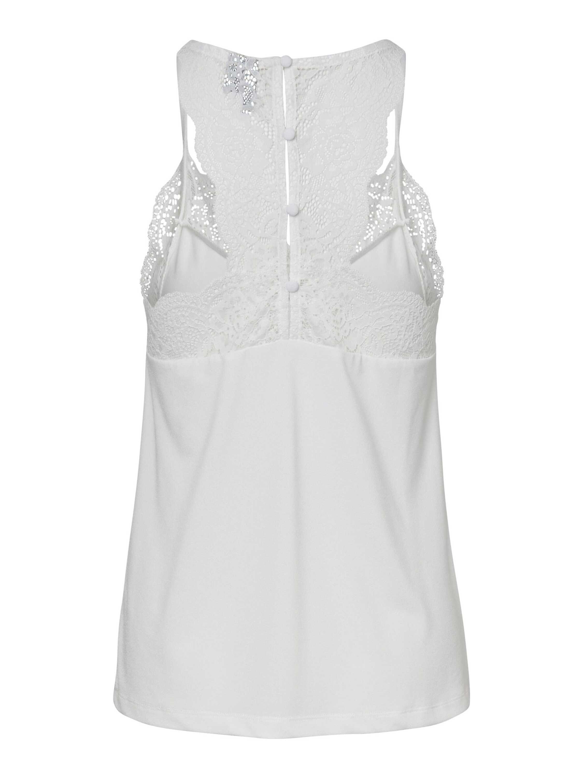 Vero Moda Blusentop Ana Weiteres Detail, Snow (1-tlg) Cut-Outs Spitze, White