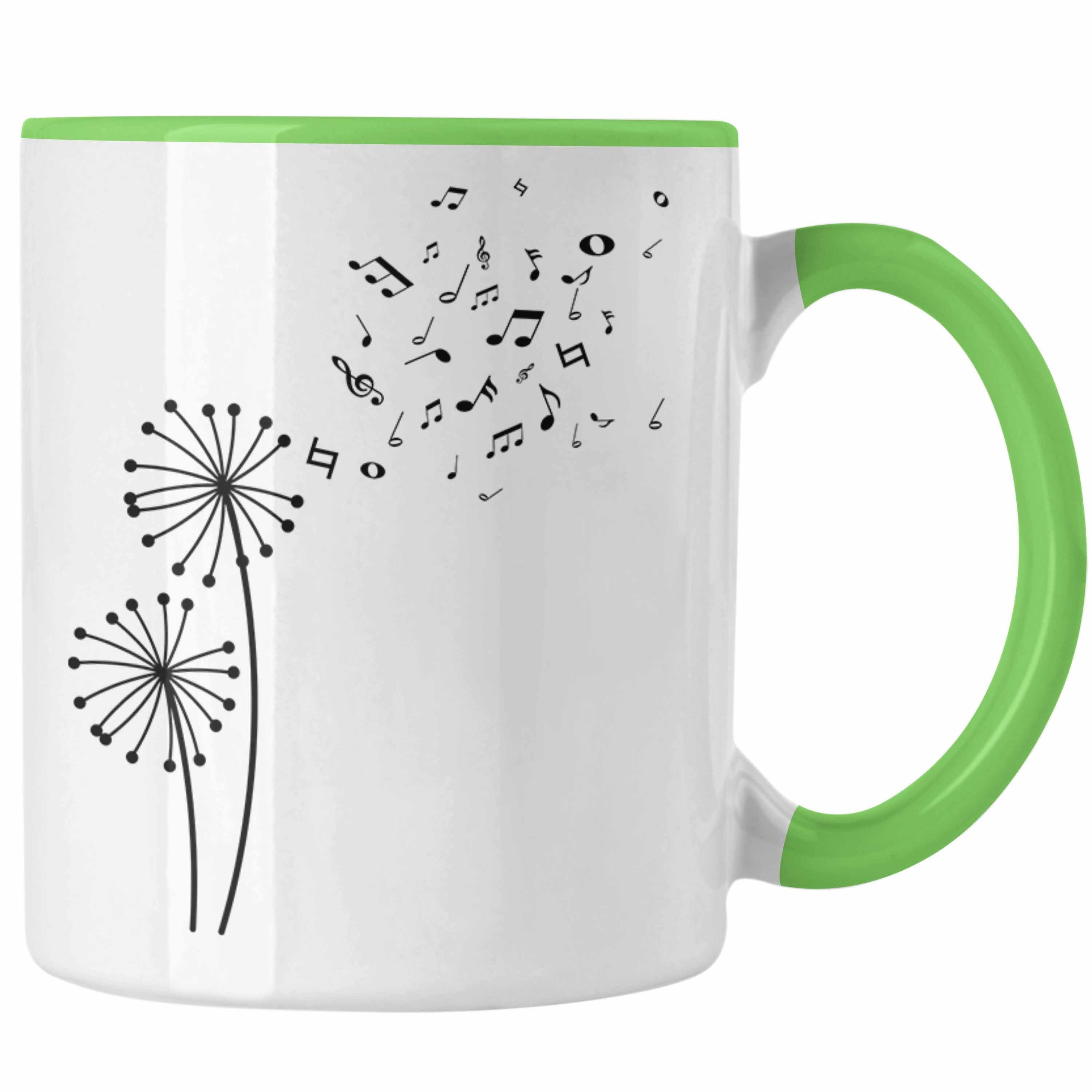 Trendation Tasse Trendation - Musiker Tasse Musikliebhaber Musik Musiklehrer Geschenk Geschenkidee Musiklehrerin Coach Geschenkideen Blume Grün | Teetassen