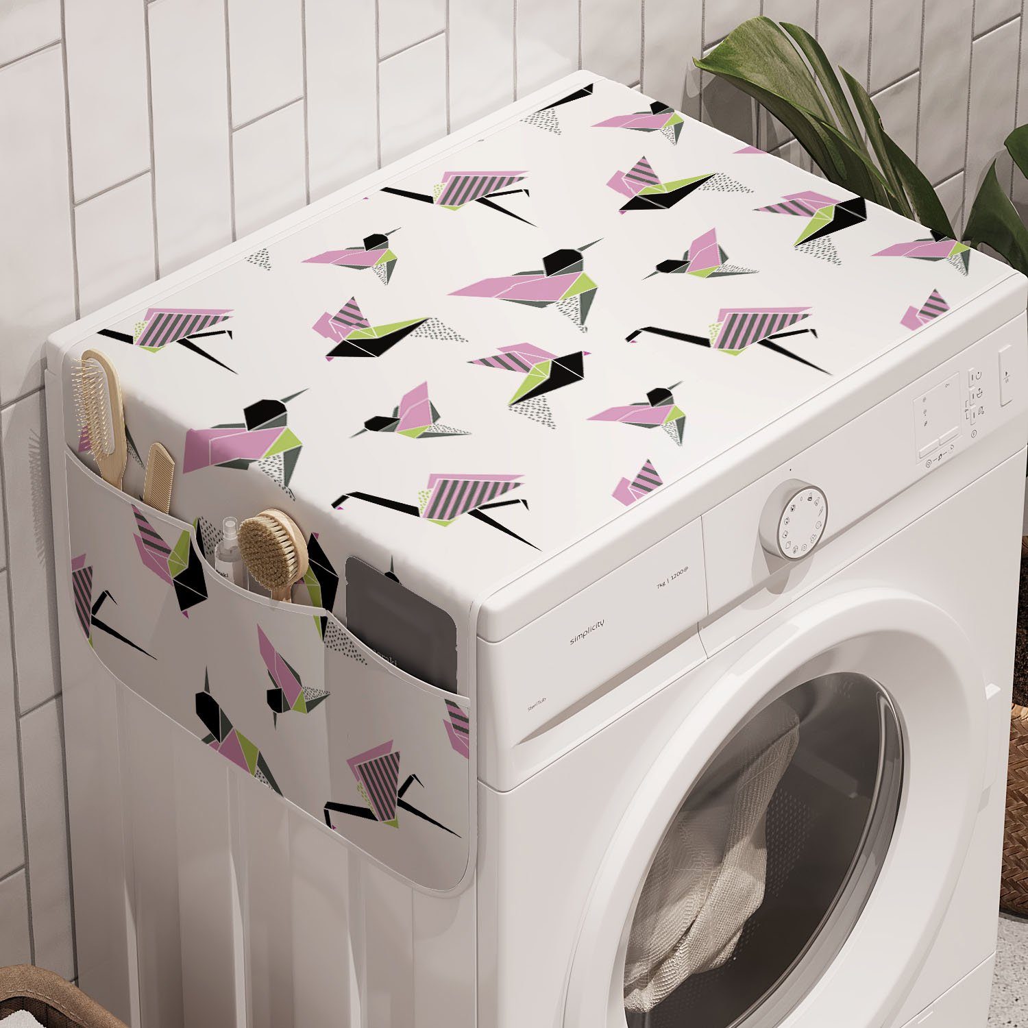 Waschmaschine Trockner, für japanisch und Geometric Origami Badorganizer Anti-Rutsch-Stoffabdeckung Abakuhaus
