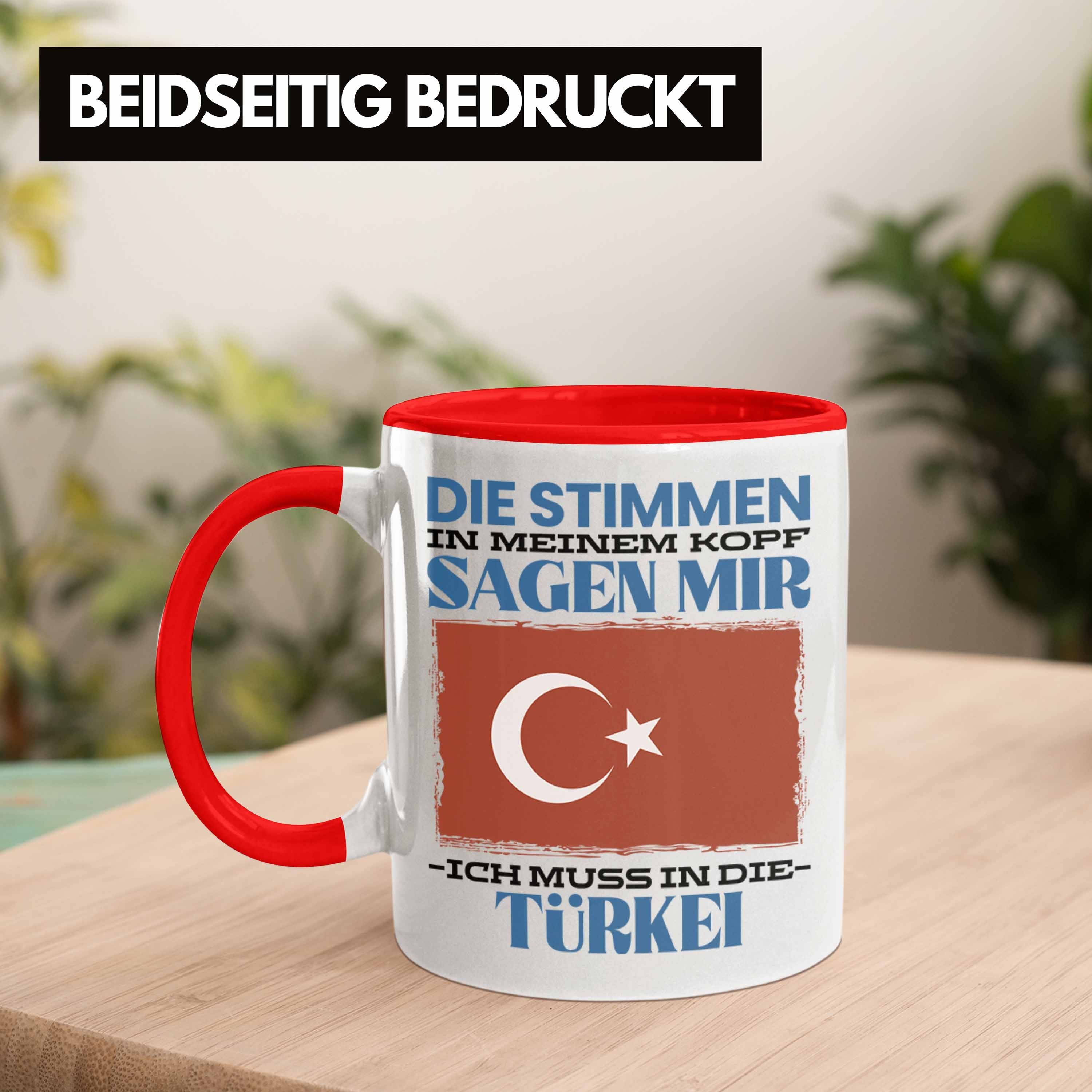 Geschenkidee Tasse Geschenk Trendation Heimat Türkei Tasse Rot Spruch Türke Urlaub