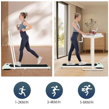 Merax Laufband elektrisch, Underdesk Treadmill, Walking Jogging Pad, Klappbar 1-6 km/h mit Fernbedienung, Bluetooth, LED-Display
