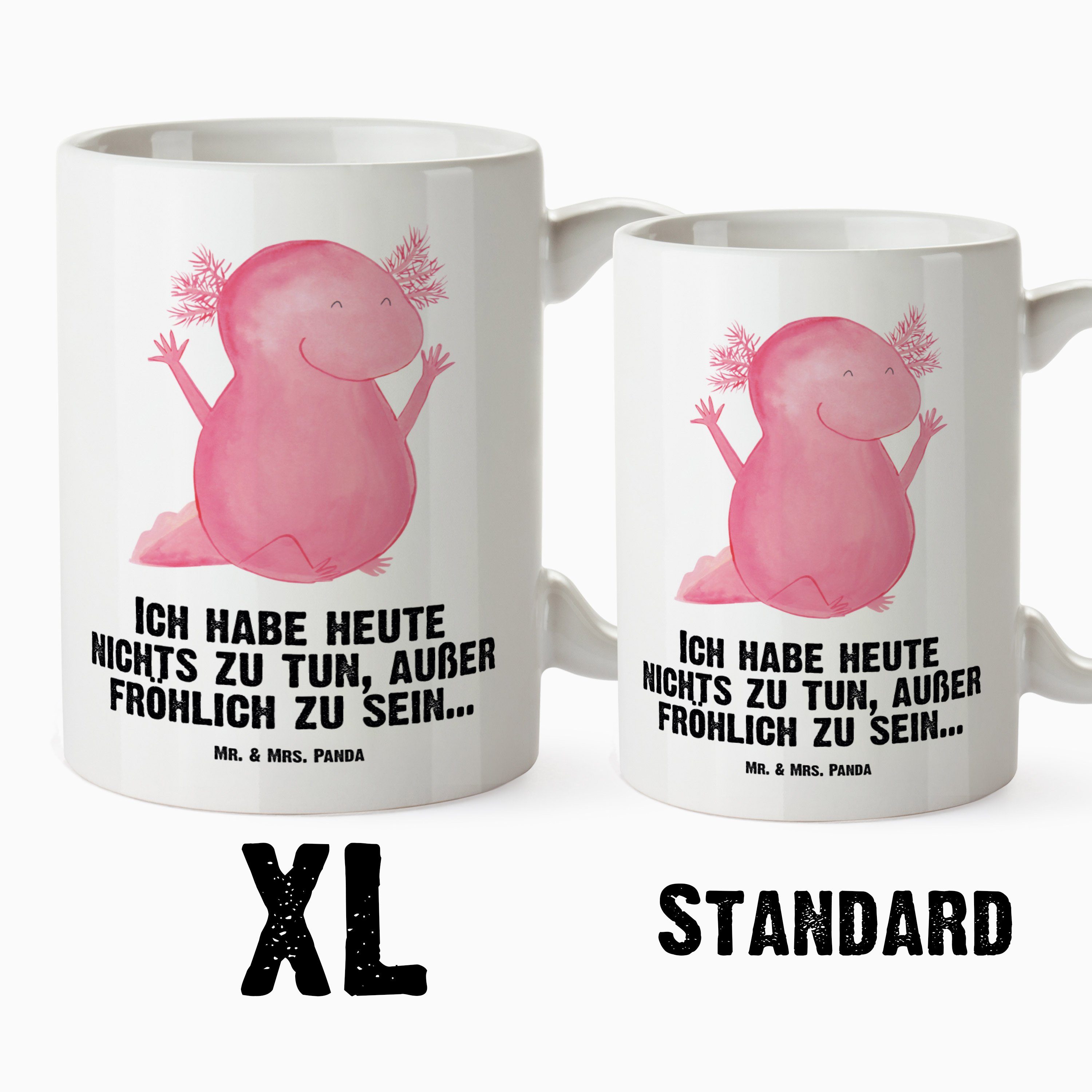 Grosse - - Kaff, Hurra Panda spülmaschinenfest, Geschenk, Mr. Axolotl Tasse Tasse Mrs. XL Spaß, & Keramik Weiß