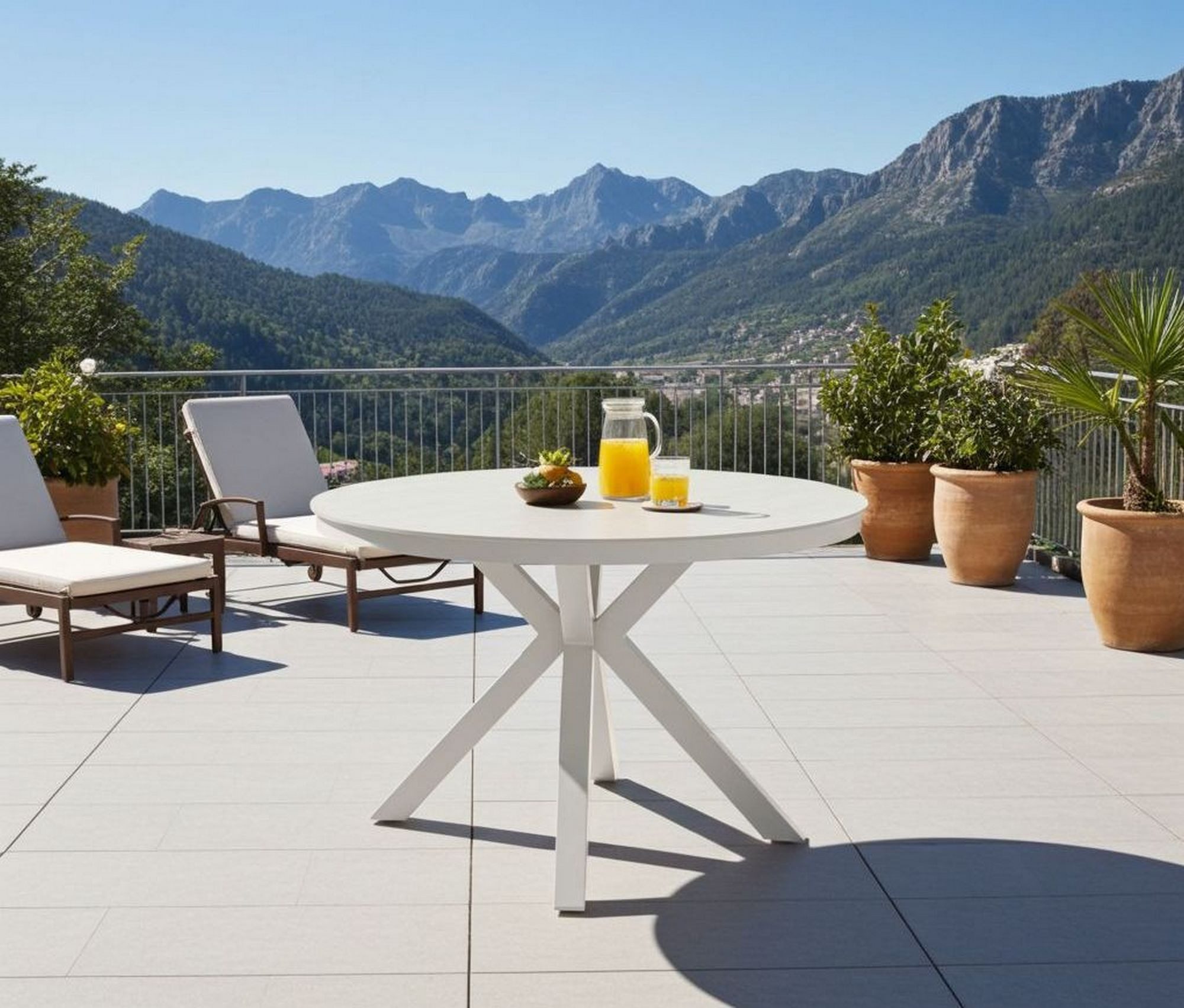 Lesli Living Gartentisch Lesli Living Diningtisch DAVOS CREMA ø118cm