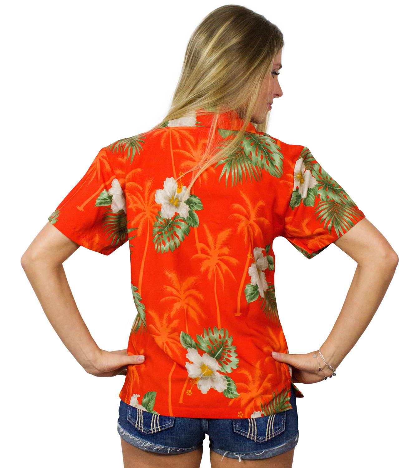 King Kameha Hawaiihemd Small Flower Funky Hawaiibluse Damen Kurzarm Front-Tasche Stylish – Bild 2 von 5