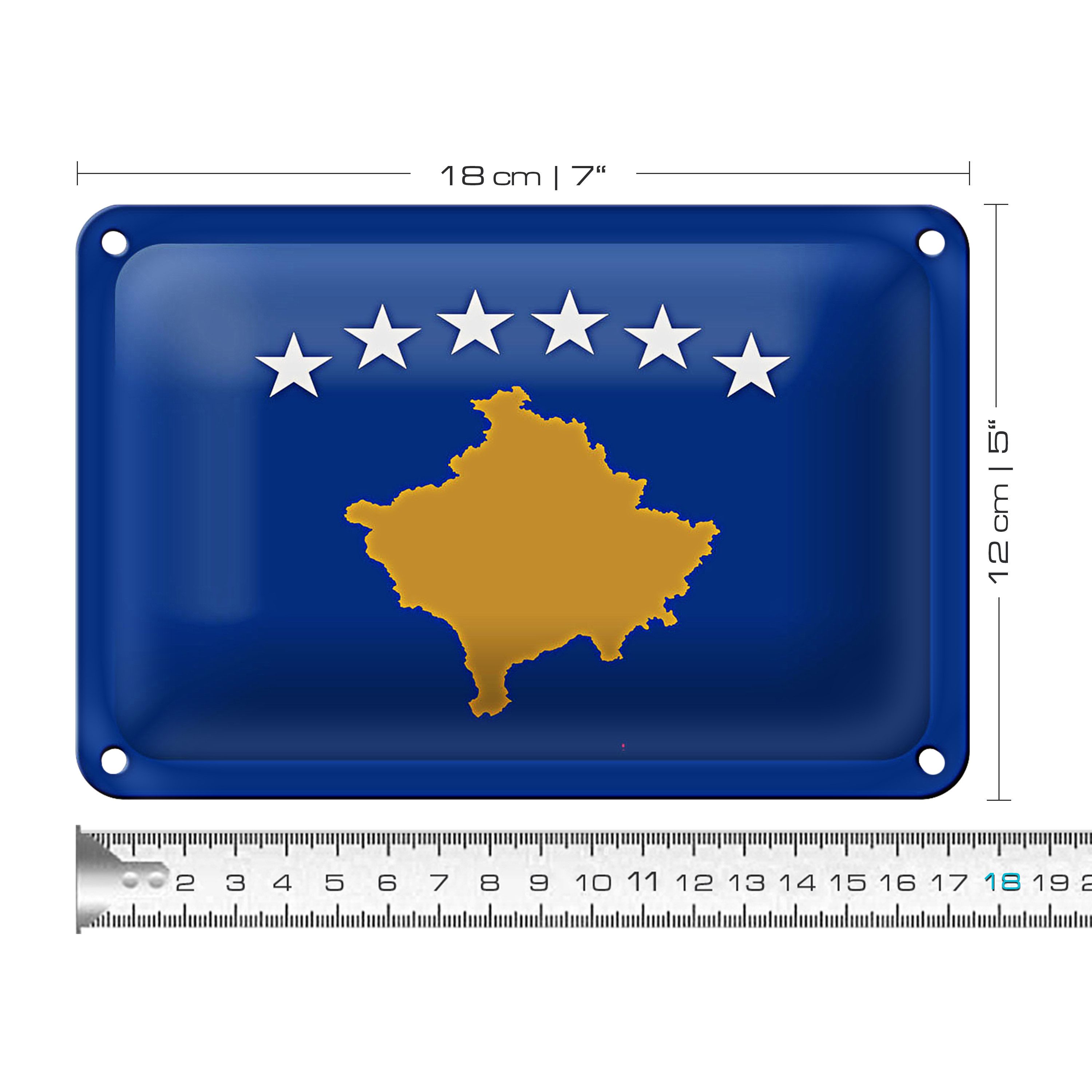 Roomando Metallschild Flagge Kosovo 18x12cm Flag of Kosovo