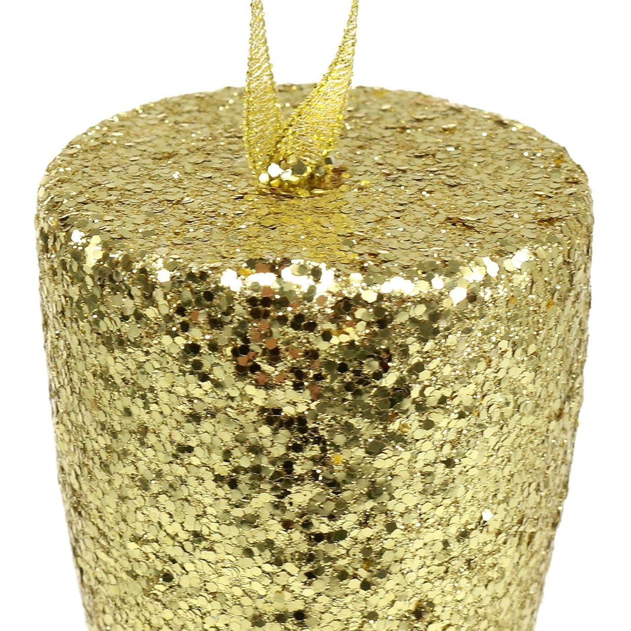 Kaemingk Baumbehang Hellgold Champagnerglas Aufhänger Silvester Deko 15cm 3er Set, 3 Stück