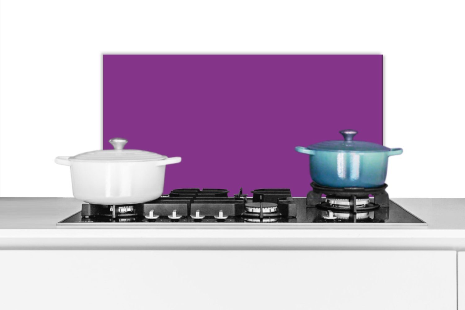 MuchoWow Küchenrückwand Lila - Farben - Unifarben, (1-tlg), 60x30 cm, Wandschutz, gegen Fett und Schmutzflecken für Küchen