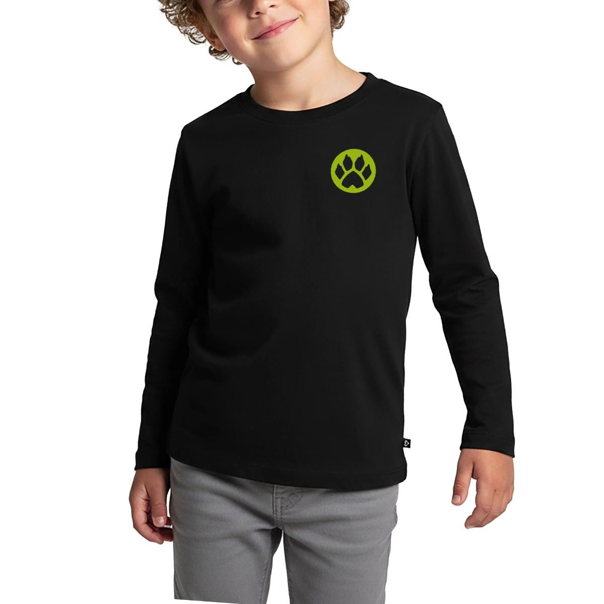 Spreadshirt T-Shirt Miraculous Cat Noir Umrisse Front- & Backprint Kinder Premium Langarms (1-tlg)